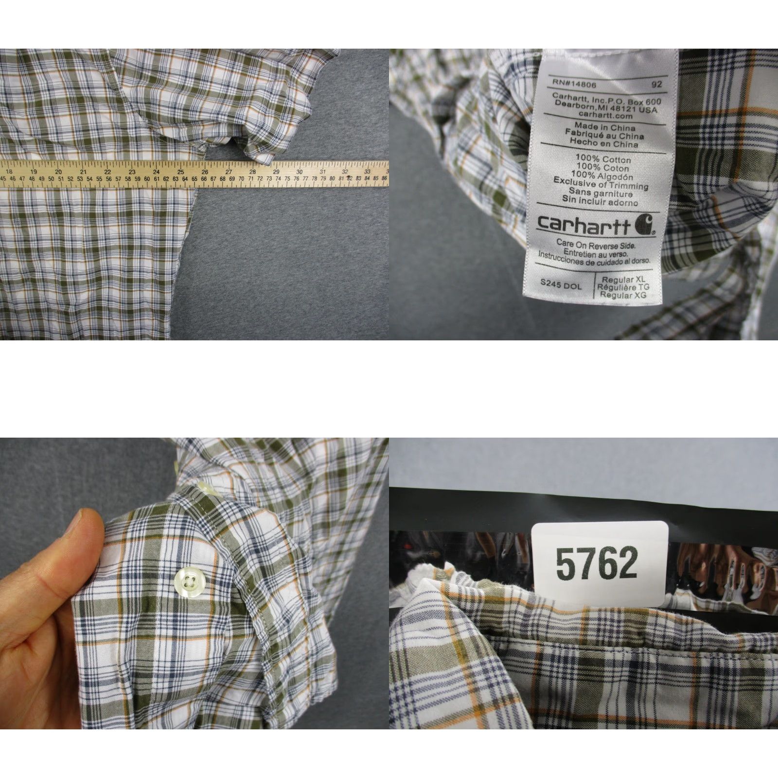 Carhartt Carhartt Plaid Shirt Men XL Short Sleeve Relaxed Fit Pocket Button Down Cowboy Size US XL / EU 56 / 4 - 8 Thumbnail