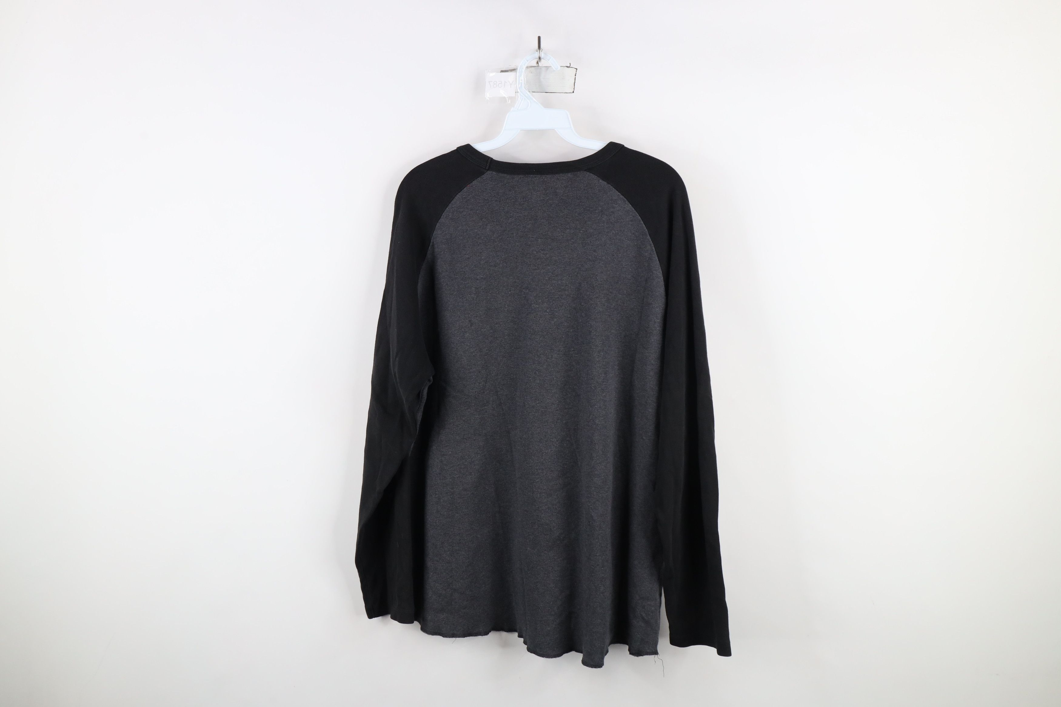 Gap × Vintage Vintage Y2K 2004 Gap Block Ribbed Knit Raglan T-Shirt Gray Size US L / EU 52-54 / 3 - 12 Thumbnail