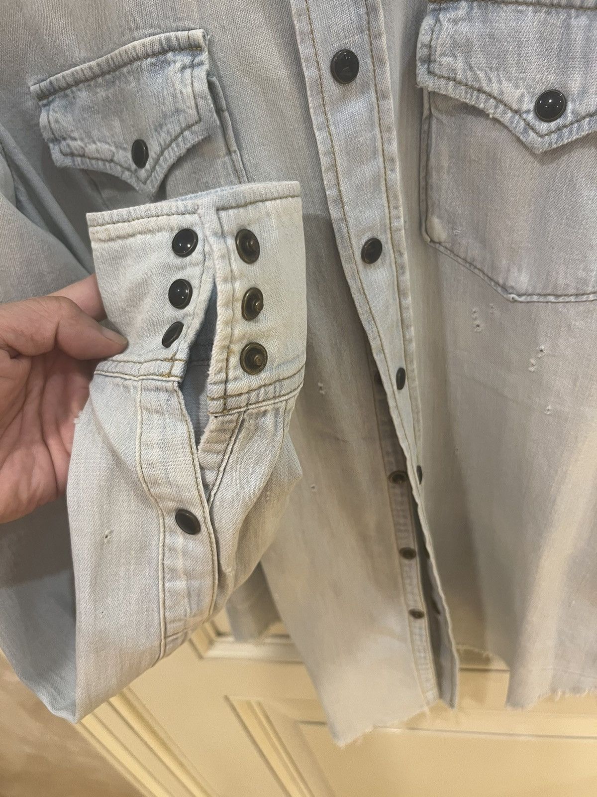 Saint Laurent Paris Distressed western denim shirt size M Size US M / EU 48-50 / 2 - 19 Thumbnail