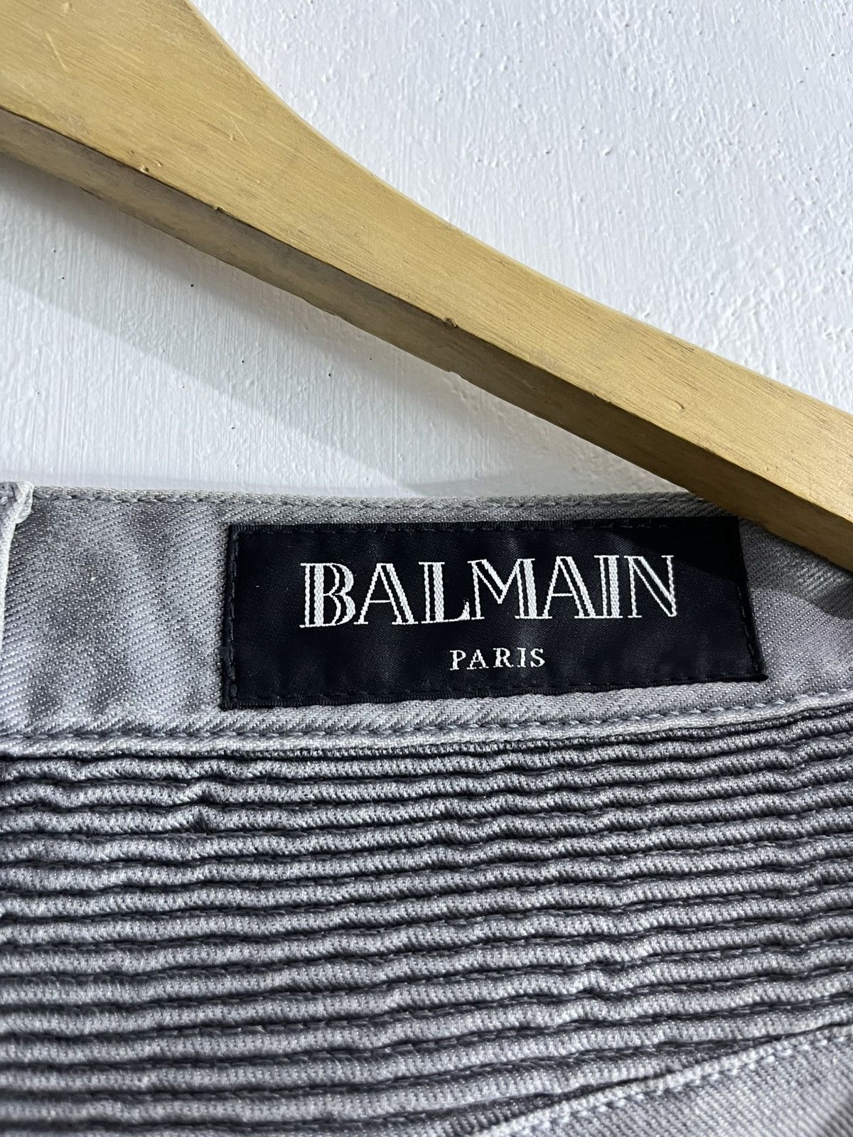 Balmain Christophe decarnin distressed gray biker jeans Size US 28 / EU 44 - 9 Thumbnail
