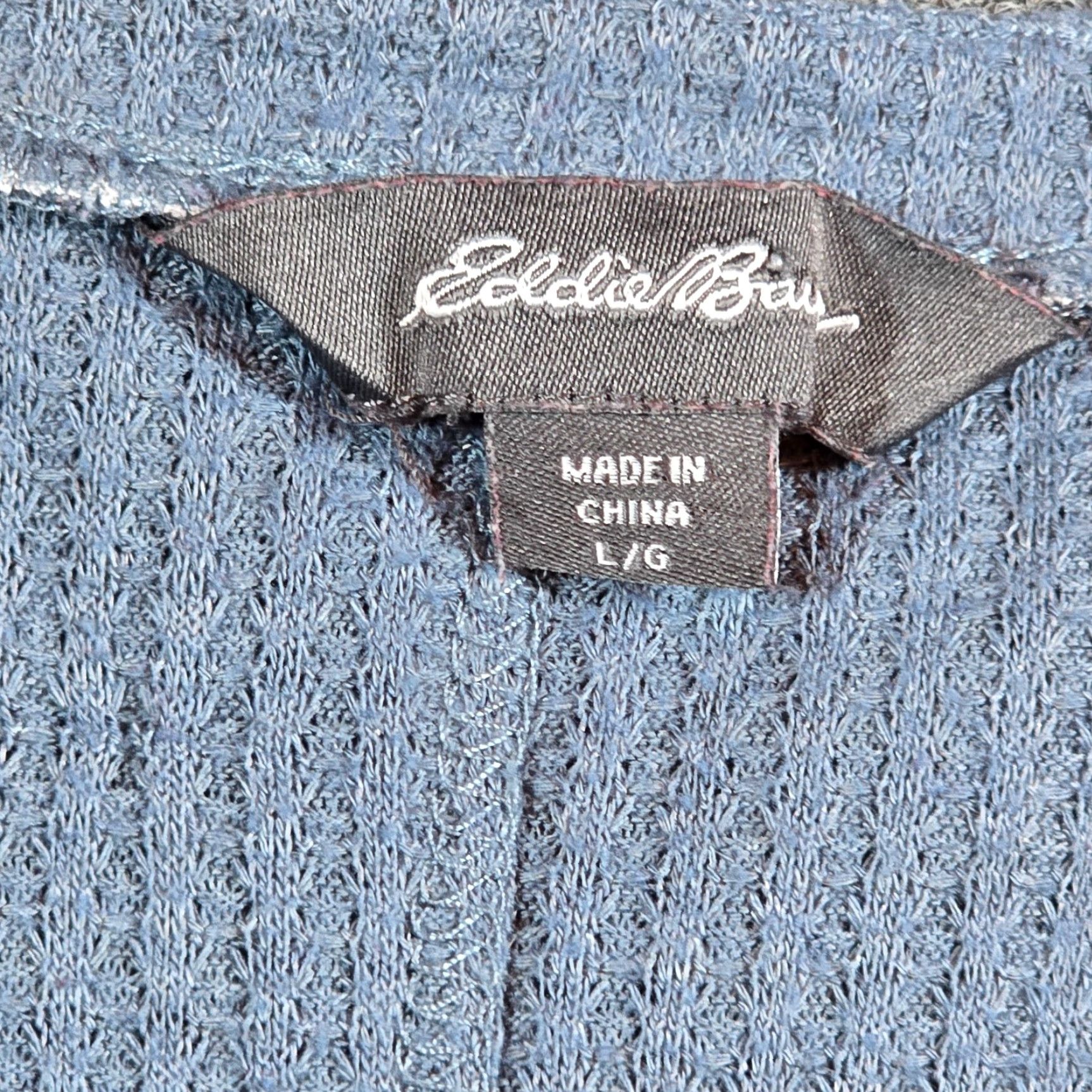 Eddie Bauer Eddie Bauer Women Blouse Shirt L Blue Thermal Embroidered V-Neck Basic Casual Knit Top Size L / US 10 / IT 46 - 3 Thumbnail
