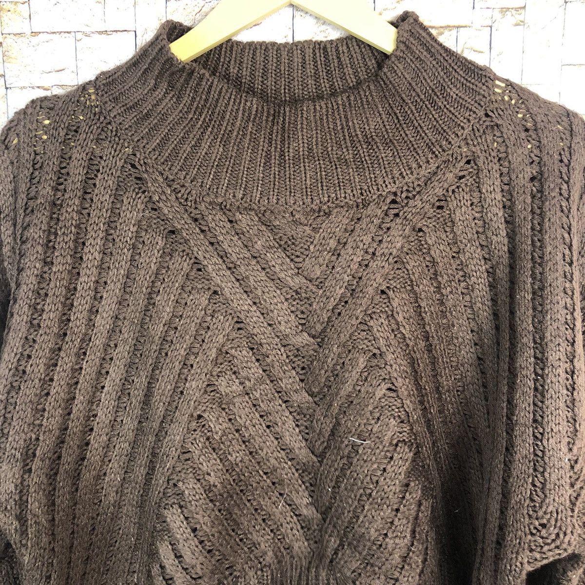 Homespun Knitwear Vanniev Brown Knitwear crop top japan #A476 Size M / US 6-8 / IT 42-44 - 4 Thumbnail