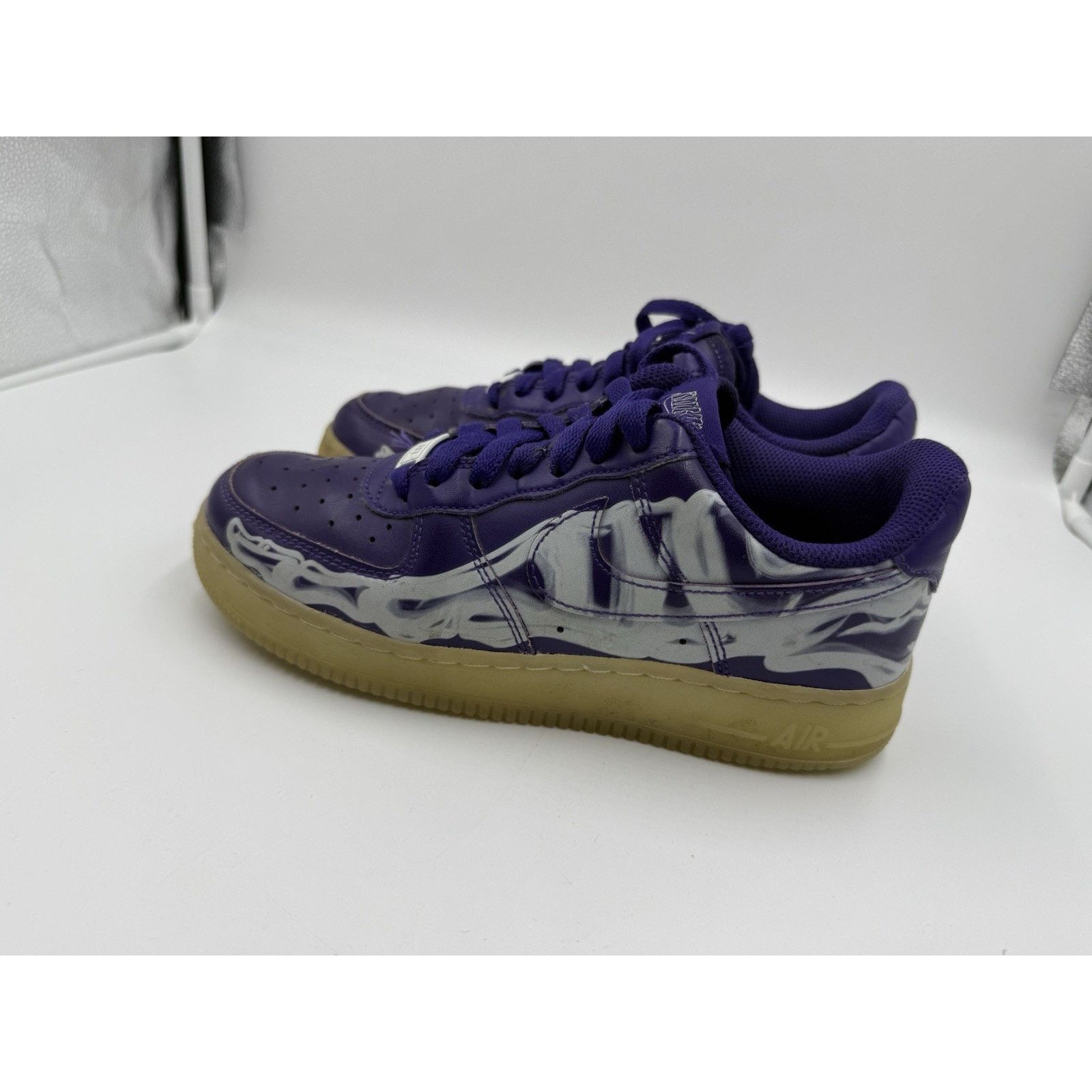 Nike Size 5 - Nike Air Force 1 Low Purple Skeleton NBS411 Size US 5 / EU 37 - 2 Thumbnail
