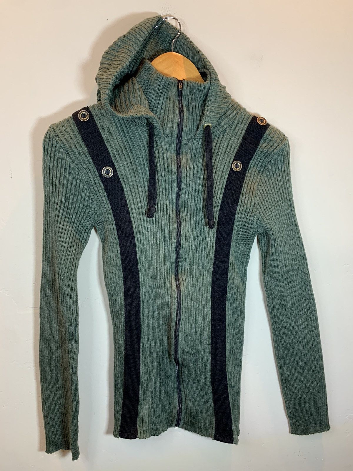 Vintage *RARE* Vintage 1960’s French Military Knit Hoodie Sweater Size US S / EU 44-46 / 1 - 1 Thumbnail