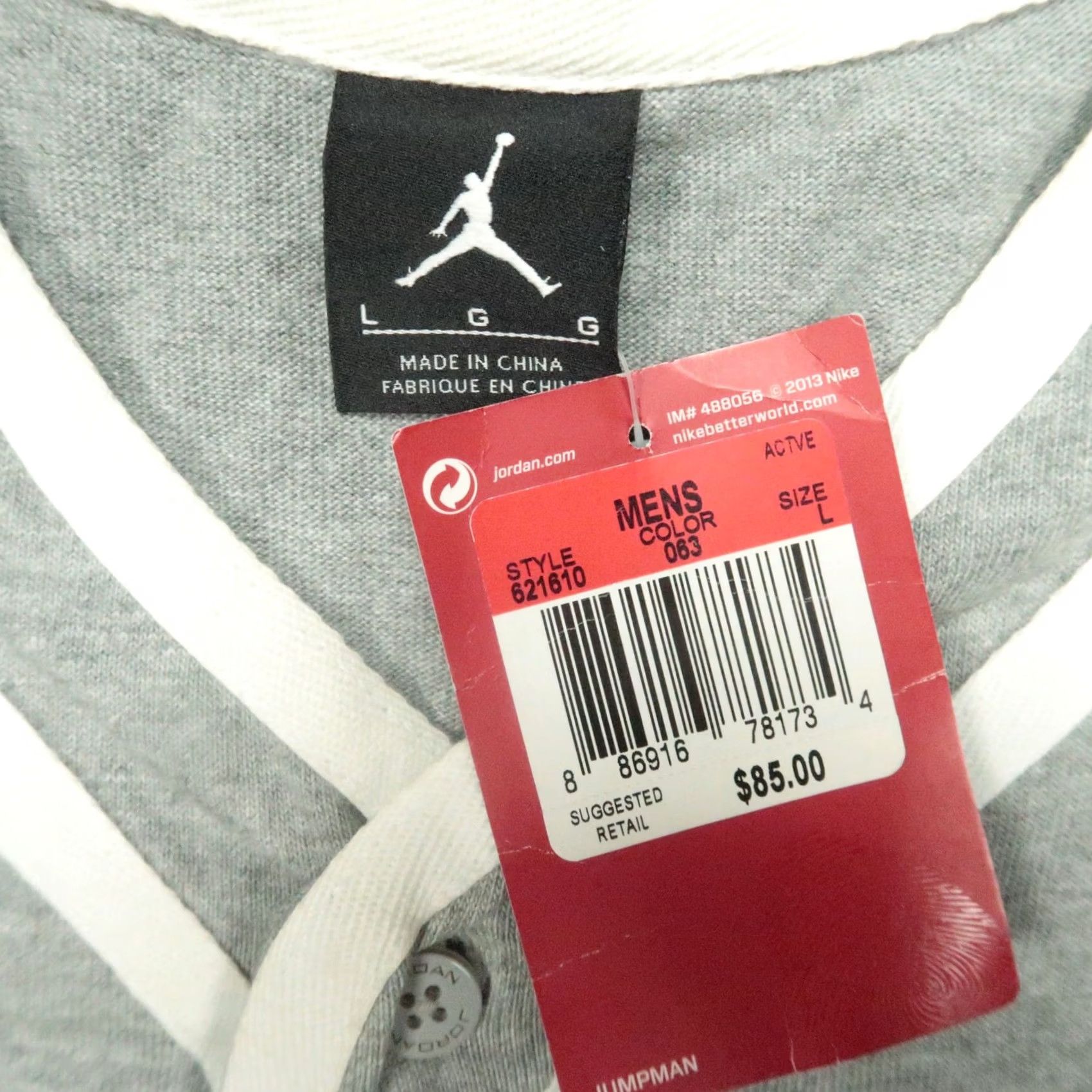 Nike Nike Shirt Mens L Gray Jordan Barons Baseball Jersey Button Front NWT Size US L / EU 52-54 / 3 - 3 Thumbnail