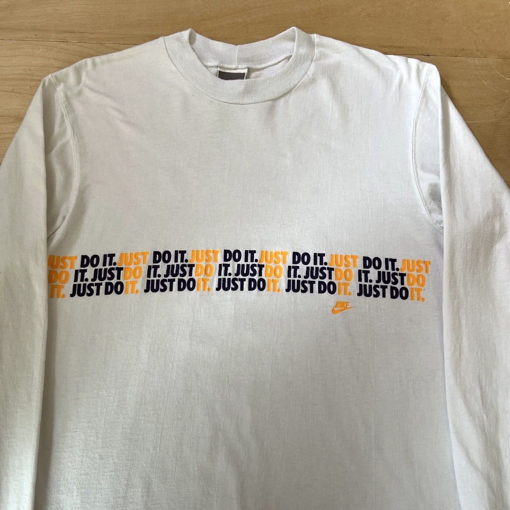 Nike VINTAGE Nike Just Do It Shirt Small White 90s Long Sleeve Made in USA Oregon Mens S White Nike Shirt 90s Size US S / EU 44-46 / 1 - 3 Thumbnail