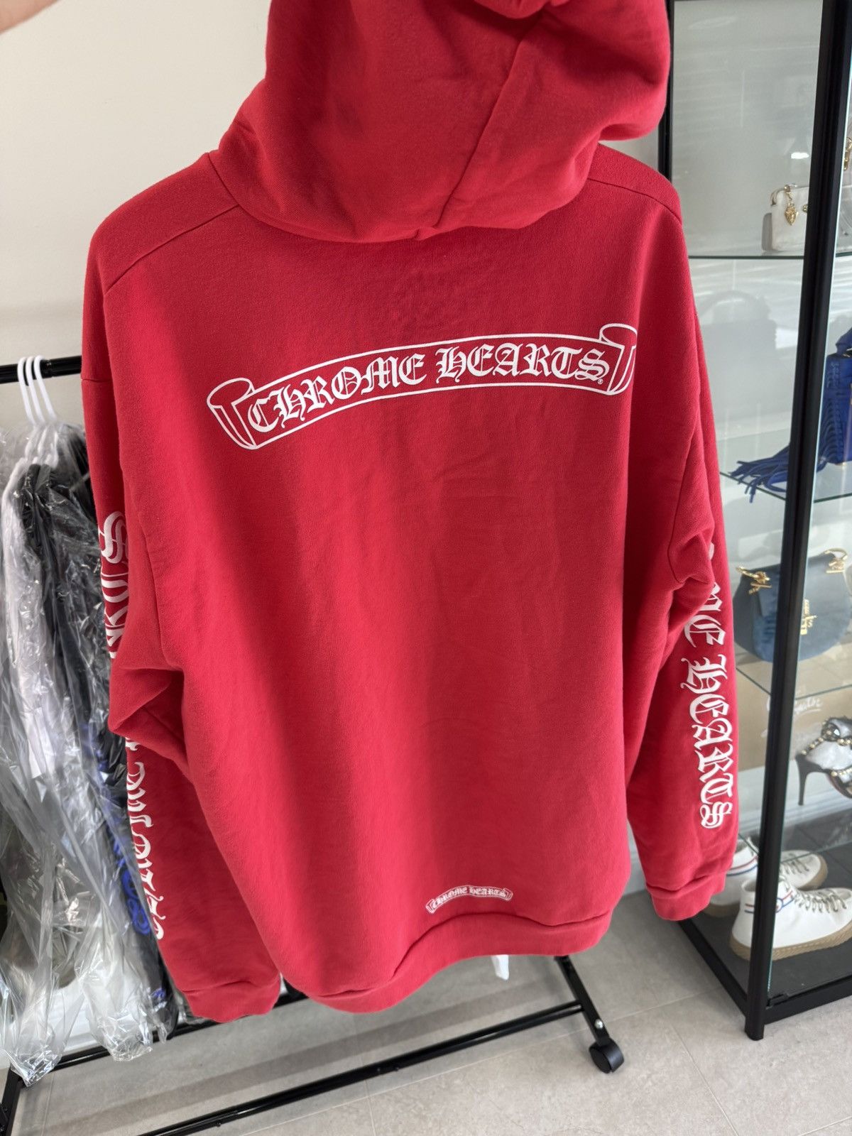 Chrome Hearts Chrome Hearts Red Hoodie Pullover Sz L New Online Release Size US L / EU 52-54 / 3 - 2 Thumbnail