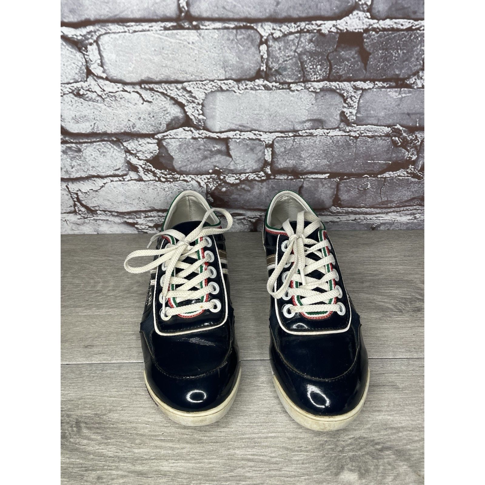 Studio Nicholson NICKELSON Fiera Blue Patent Leather Low Top Lace Sneakers Wo Size US 7.5 / IT 37.5 - 11 Thumbnail