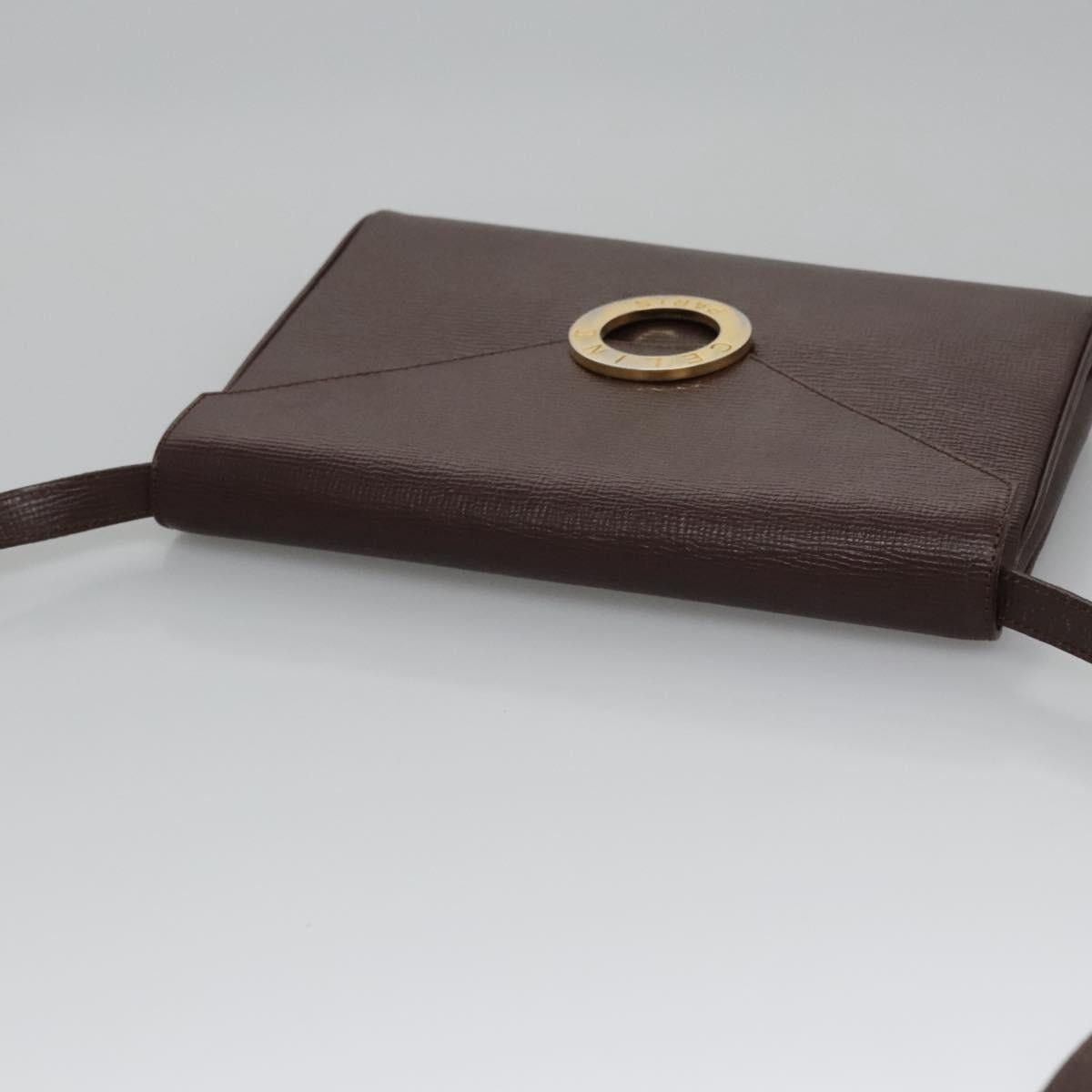 Celine CELINE Circle Shoulder Bag Leather Brown Gold Size ONE SIZE - 6 Thumbnail
