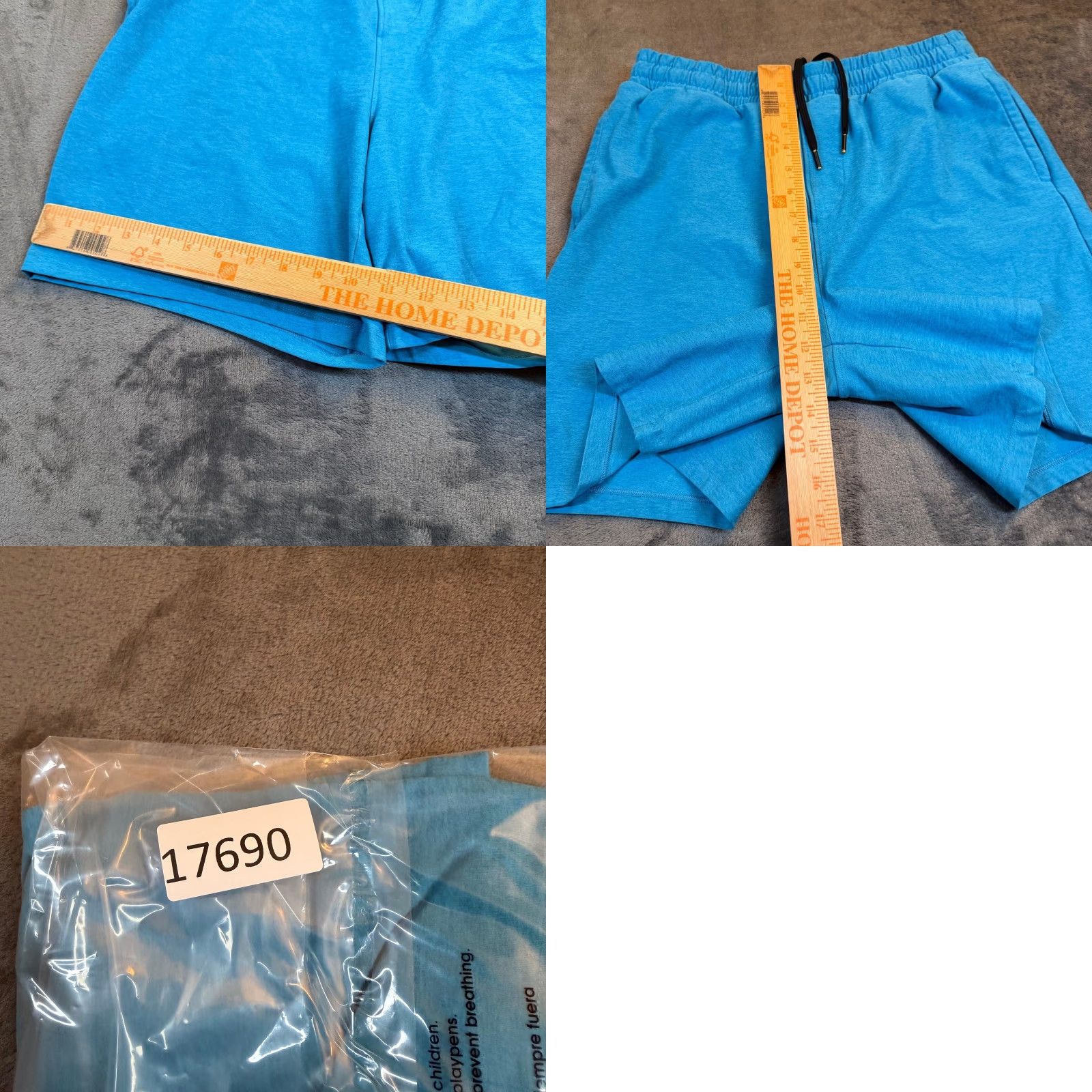 Beyond Yoga Beyond Yoga Heathered Blue Athletic Lounge Shorts Drawstring Mens Size Medium Size US 31 - 8 Thumbnail