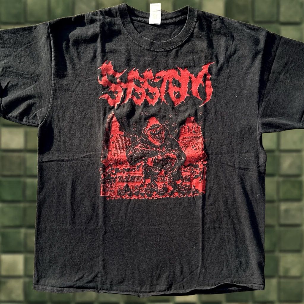 Gildan Sysstem Band T Shirt XL Black Death Metal Graphic Tee Heavy Music Merch Size US XL / EU 56 / 4 - 1 Thumbnail