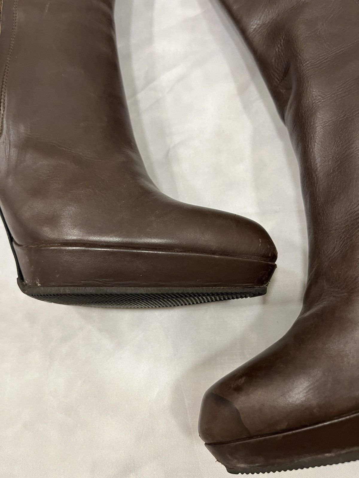 Jil Sander Jil Sander Brown Leather Platform High Heel Boots Size US 10 / IT 40 - 13 Thumbnail