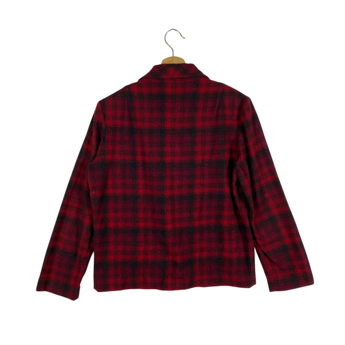 Pendleton Vintage 50s Pendleton Shirt Jacket Red Plaid Wool Shacket Size M / US 6-8 / IT 42-44 - 10 Thumbnail