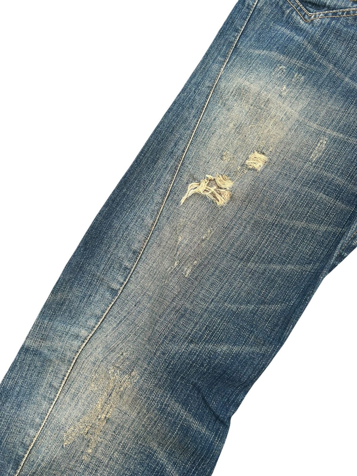 Kapital FLARE RATTLE TRAP PUNK STYLE DISTRESSED DENIM JEANS ☠️🎌 Size US 34 / EU 50 - 4 Thumbnail