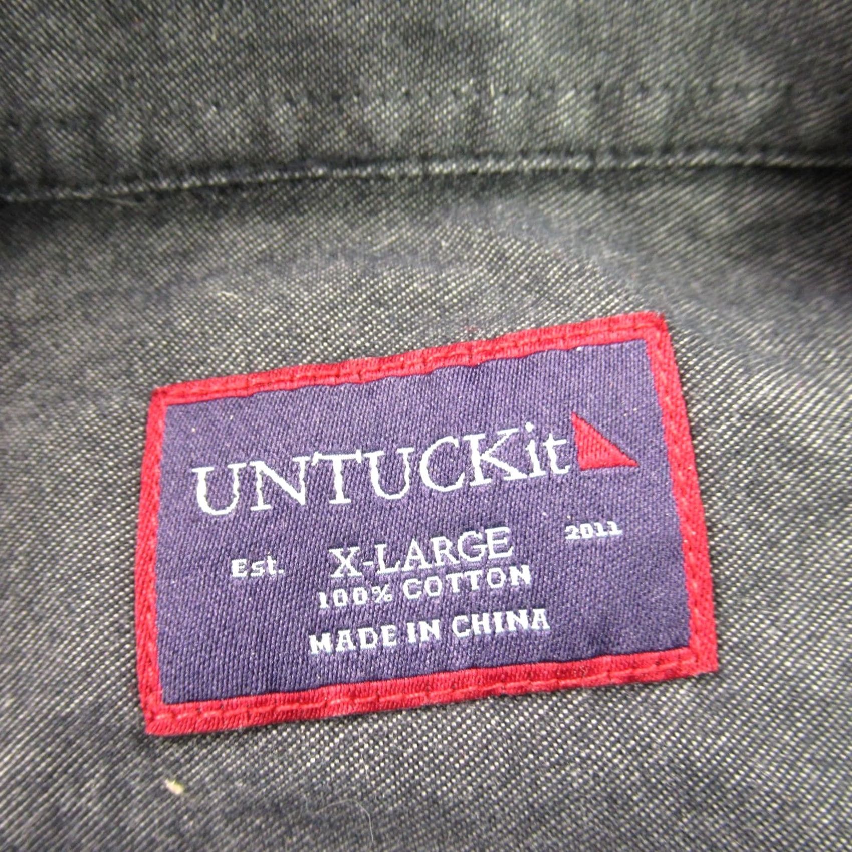UNTUCKit UNTUCKit Mens XL Long Sleeve Button Front Casual Lightweight Gray Shirt Size US XL / EU 56 / 4 - 4 Thumbnail