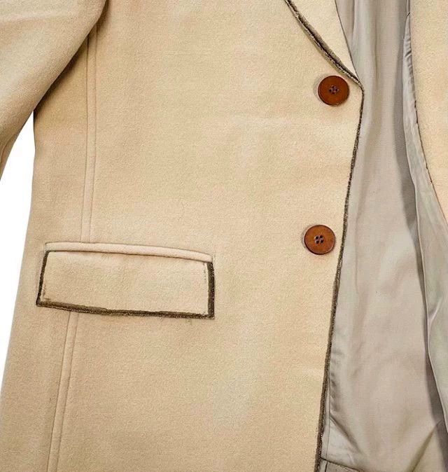 Issey Miyake Issey Miyake Beige fringed wool coat Size M / US 6-8 / IT 42-44 - 4 Thumbnail