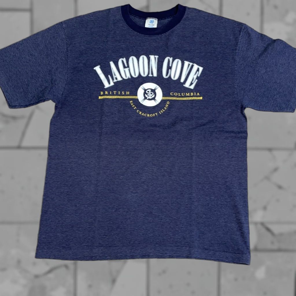 Vintage VINTAGE BELTON T-Shirt Men XL USA Layoon Cove BC Graphic Tee Single Stitch Blue | Belton Layoon Cove BC | USA Men XL Size US XL / EU 56 / 4 - 1 Thumbnail