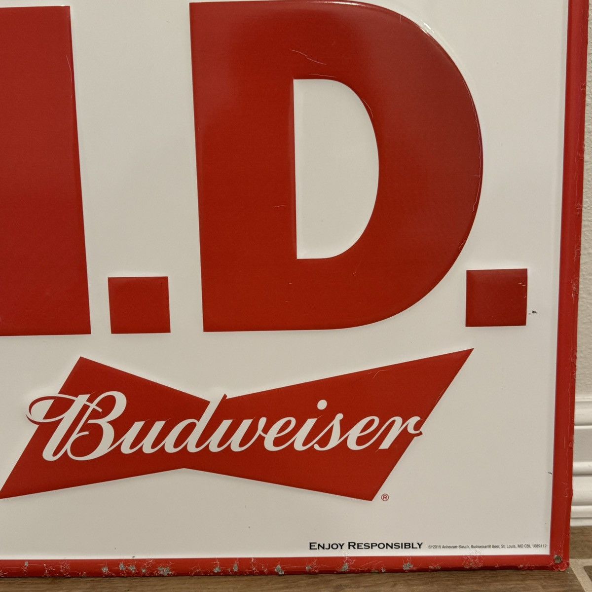 Budweiser × Vintage 2015 Budweiser “WE I.D.” | 24x24in | Beer Tin Bar Sign Size ONE SIZE - 10 Thumbnail