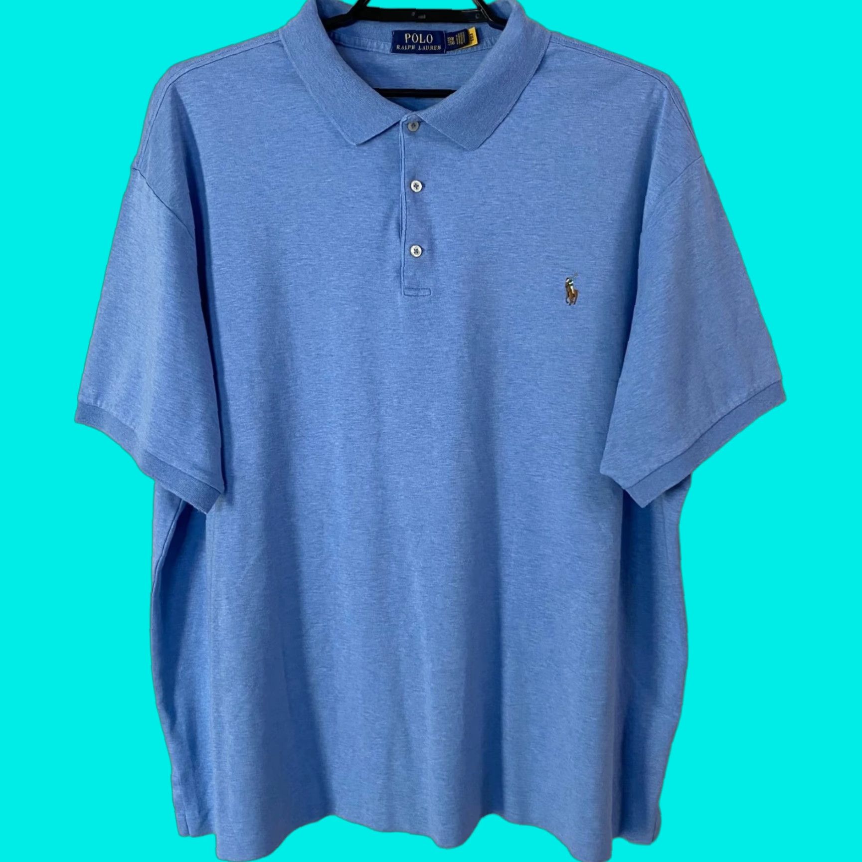 Ralph Lauren Polo Ralph Lauren Polo Shirt Big & Tall Soft Cotton Light Blue Men's 2XB Size 2X Blue Polo Shirt Mens Big & Tall Cotton Polo Light Blue 2XB Size US XXL / EU 58 / 5 - 1 Thumbnail