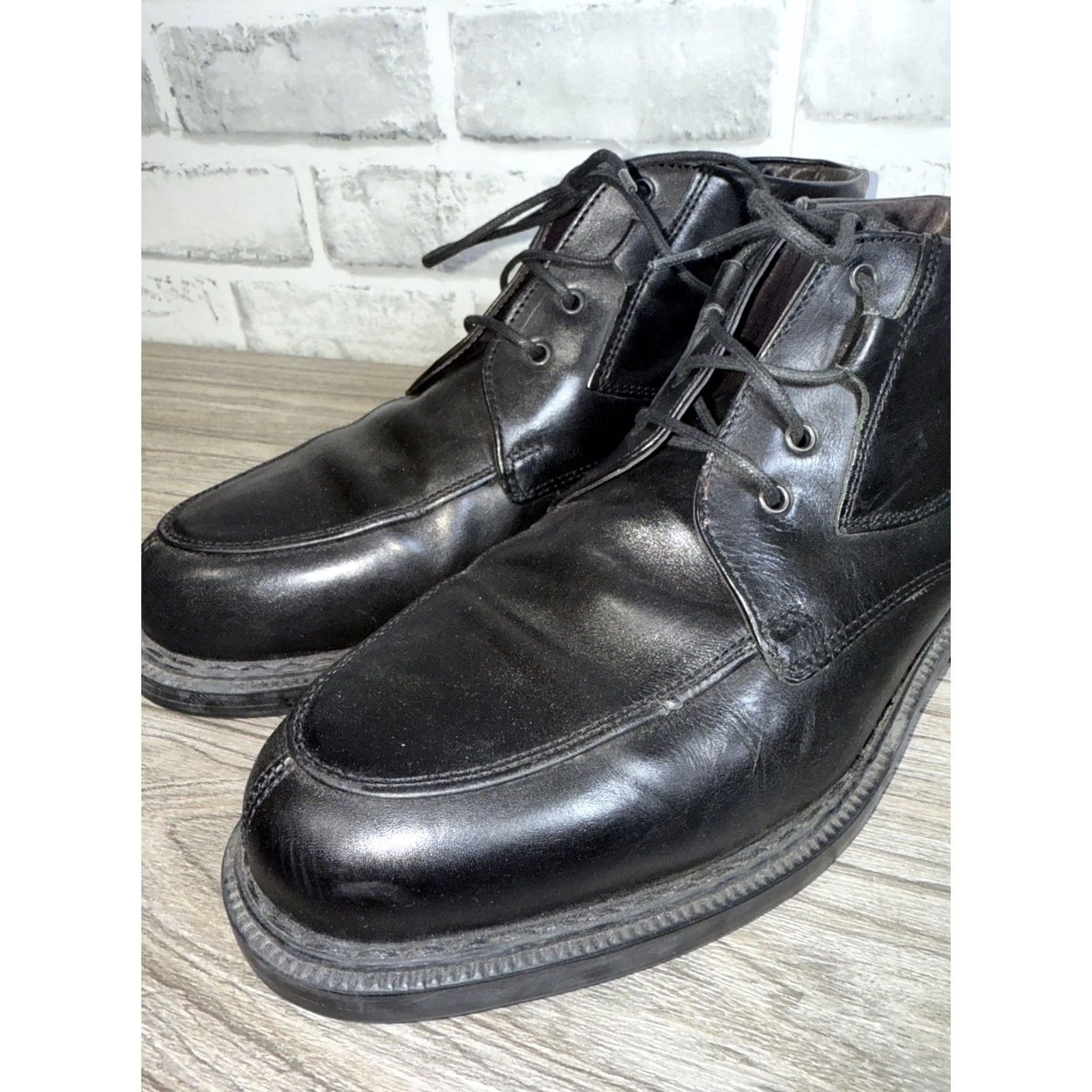 Vintage VTG Bacco Bucci Boots Ankle Leather Lace Up 8.5 Men Black Italy Shoes Size US 9 / EU 42 - 2 Thumbnail