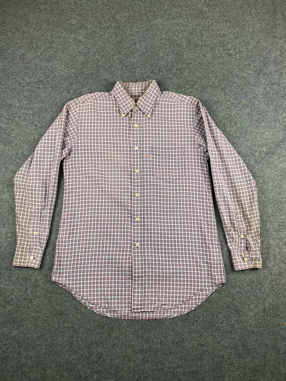 image of Vintage Levis Checkered Flannel Shirt Nice Design in Blue Red, Men's (Size Small)