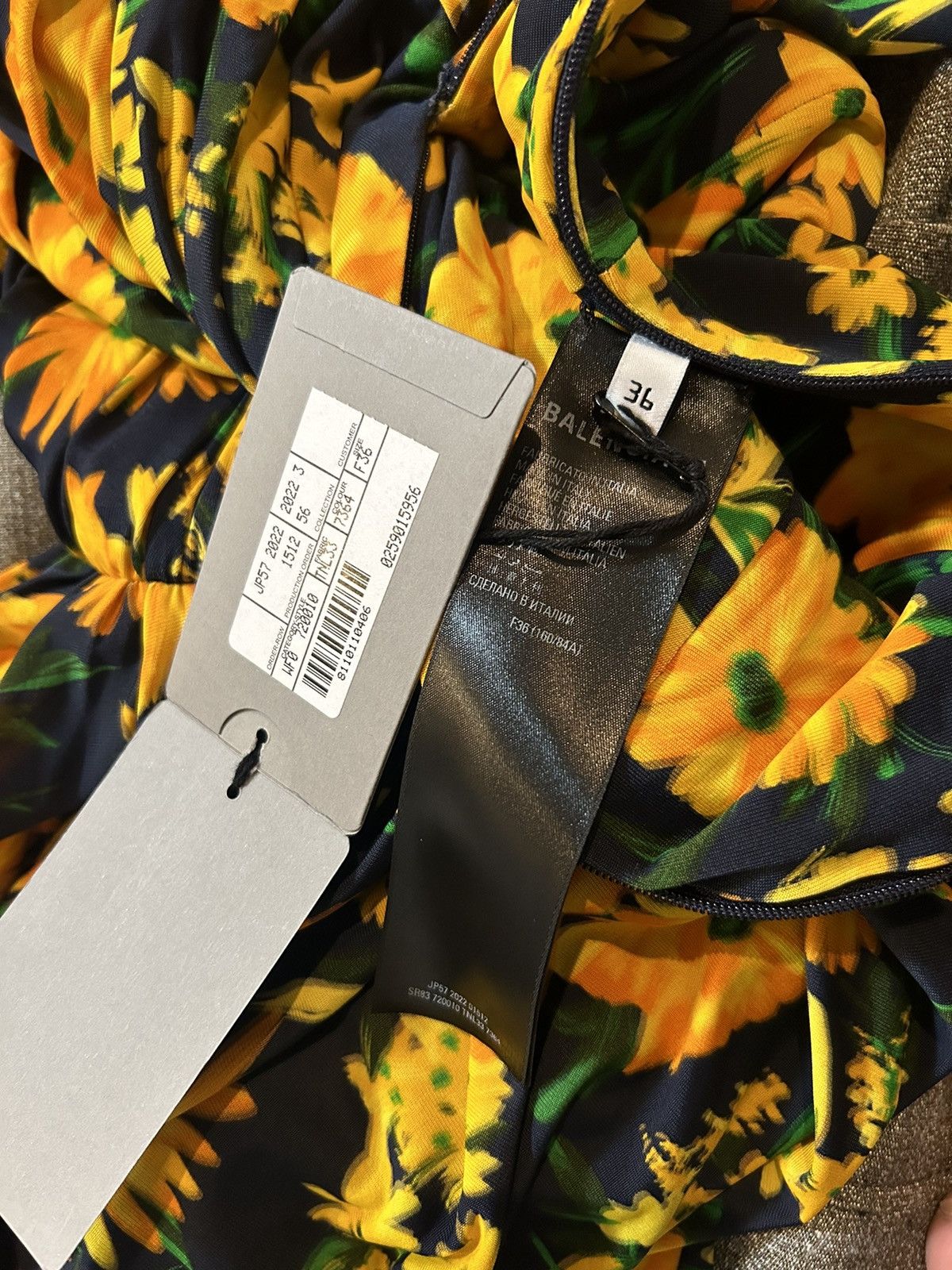 Balenciaga MSRP: $3.2k SS23 Floral Drape Pantsuit Dress Size S / US 4 / IT 40 - 10 Thumbnail
