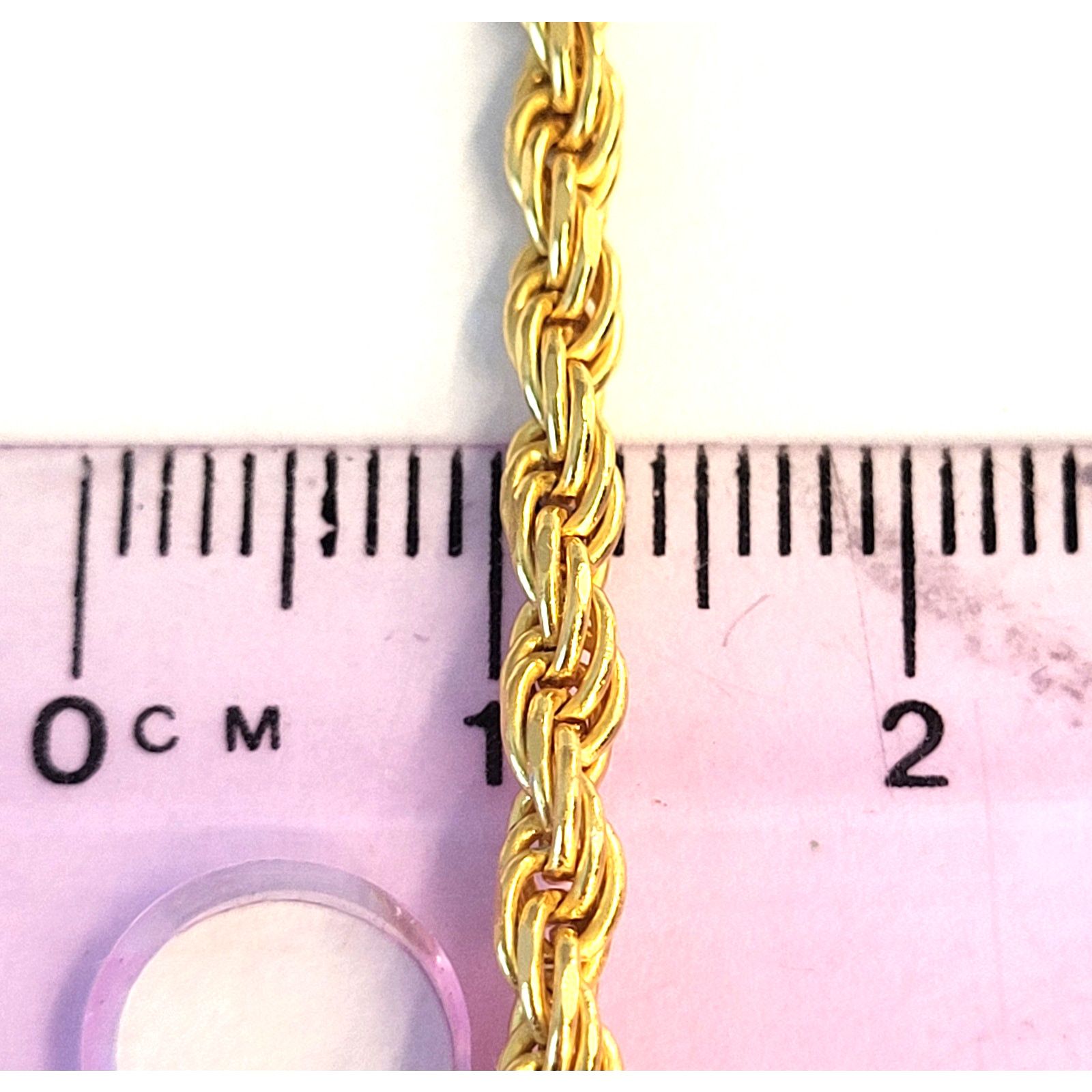 Other Sterling Silver 925 3mm Rope Italy Necklace Gold Color 20" Size ONE SIZE - 3 Thumbnail