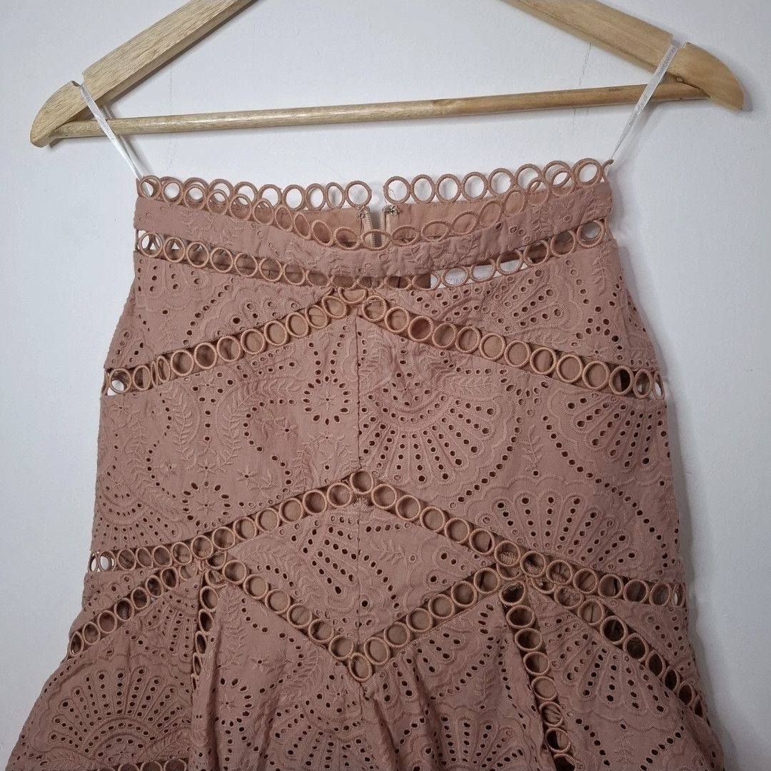 Zimmermann ZIMMERMANN Japser Asymmetric Broderie Anglaise Mini Skirt Size 24" / US 00 / IT 34 - 2 Thumbnail