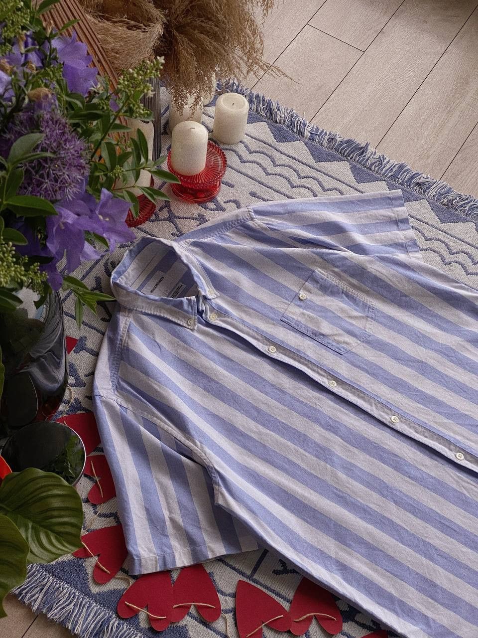 Norse Projects Norse Projects Theo Oxford SS Shirt Blue Stripe Size US L / EU 52-54 / 3 - 5 Thumbnail