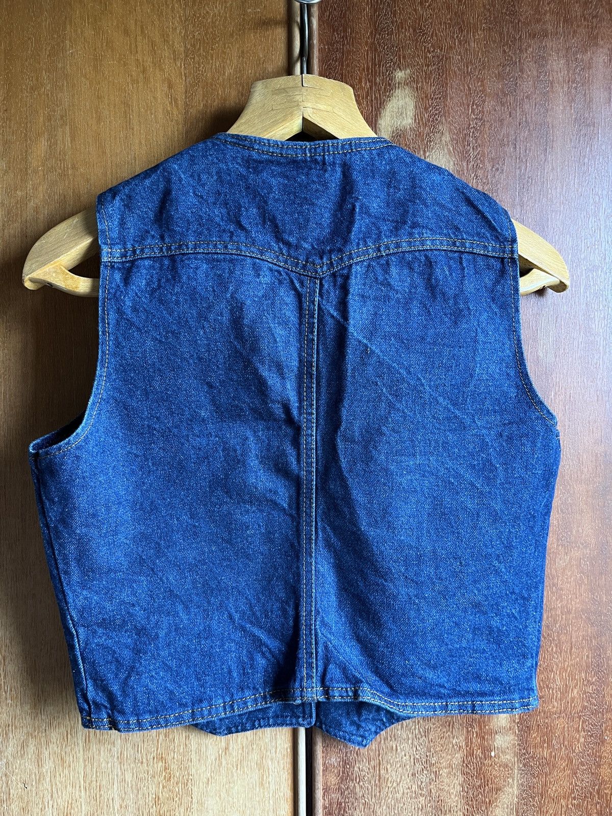 Levi's Vintage 1970s Levis Smile Pocket Leather Trim Vest Size L / US 10 / IT 46 - 7 Thumbnail