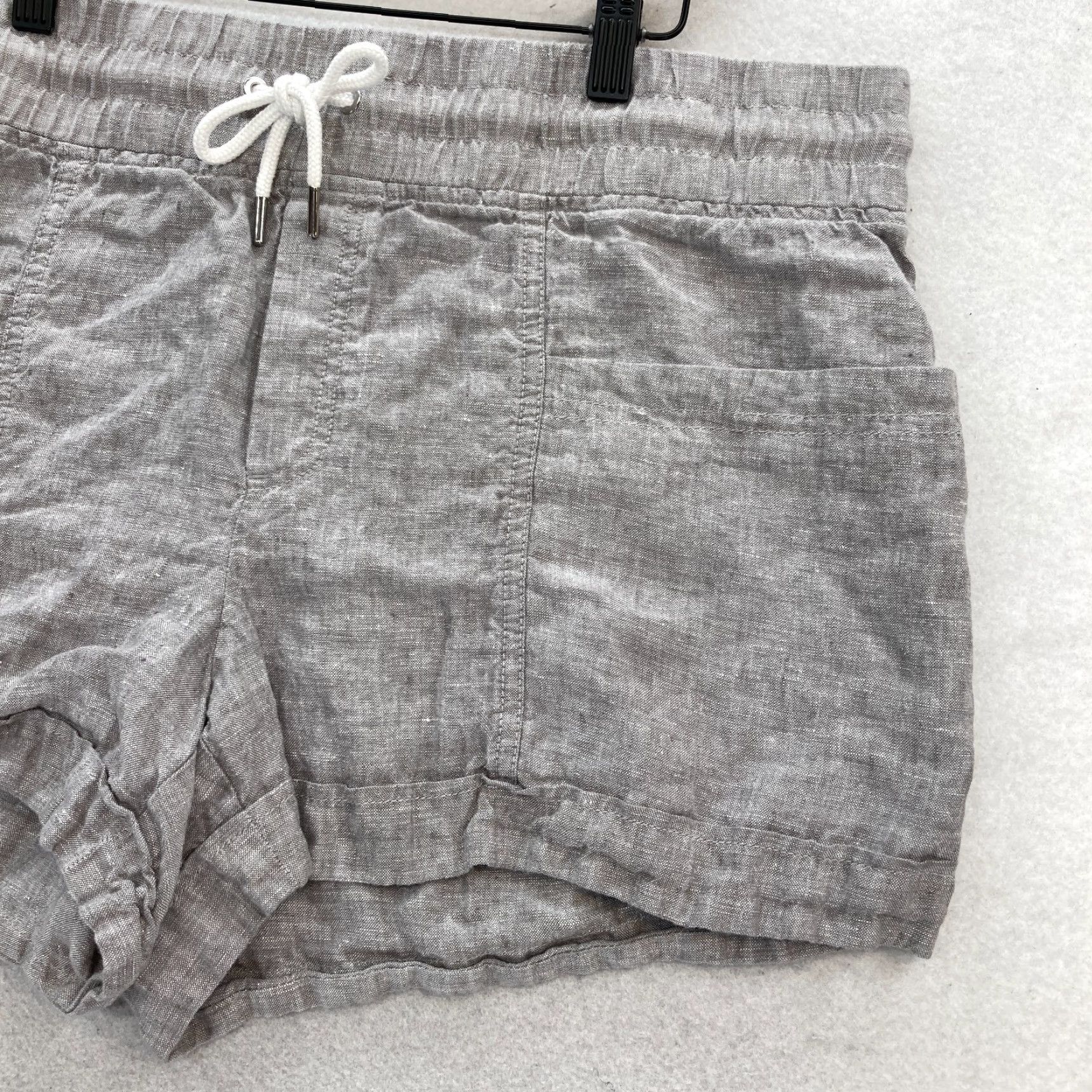 Athleta Athleta Cabo Linen 4" Short Women's 14 Gray Lightweight Drawstring Beach Preppy Linen Chino Shorts Mens? No, Women. Size 36" / US 14 / IT 50 - 3 Thumbnail