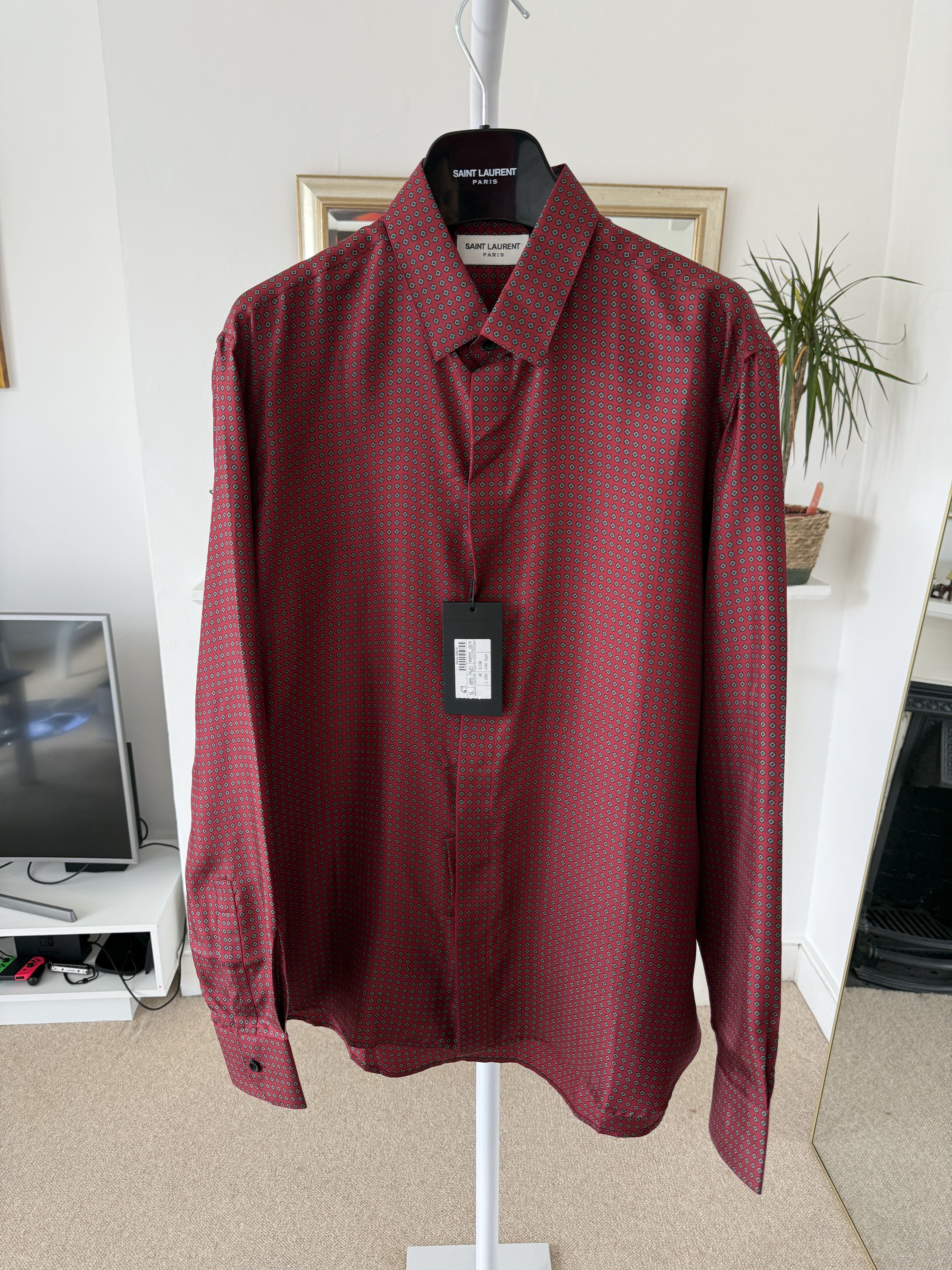 Saint Laurent Paris SS23 Saint Laurent Silk Diamond Shirt Size US M / EU 48-50 / 2 - 1 Thumbnail