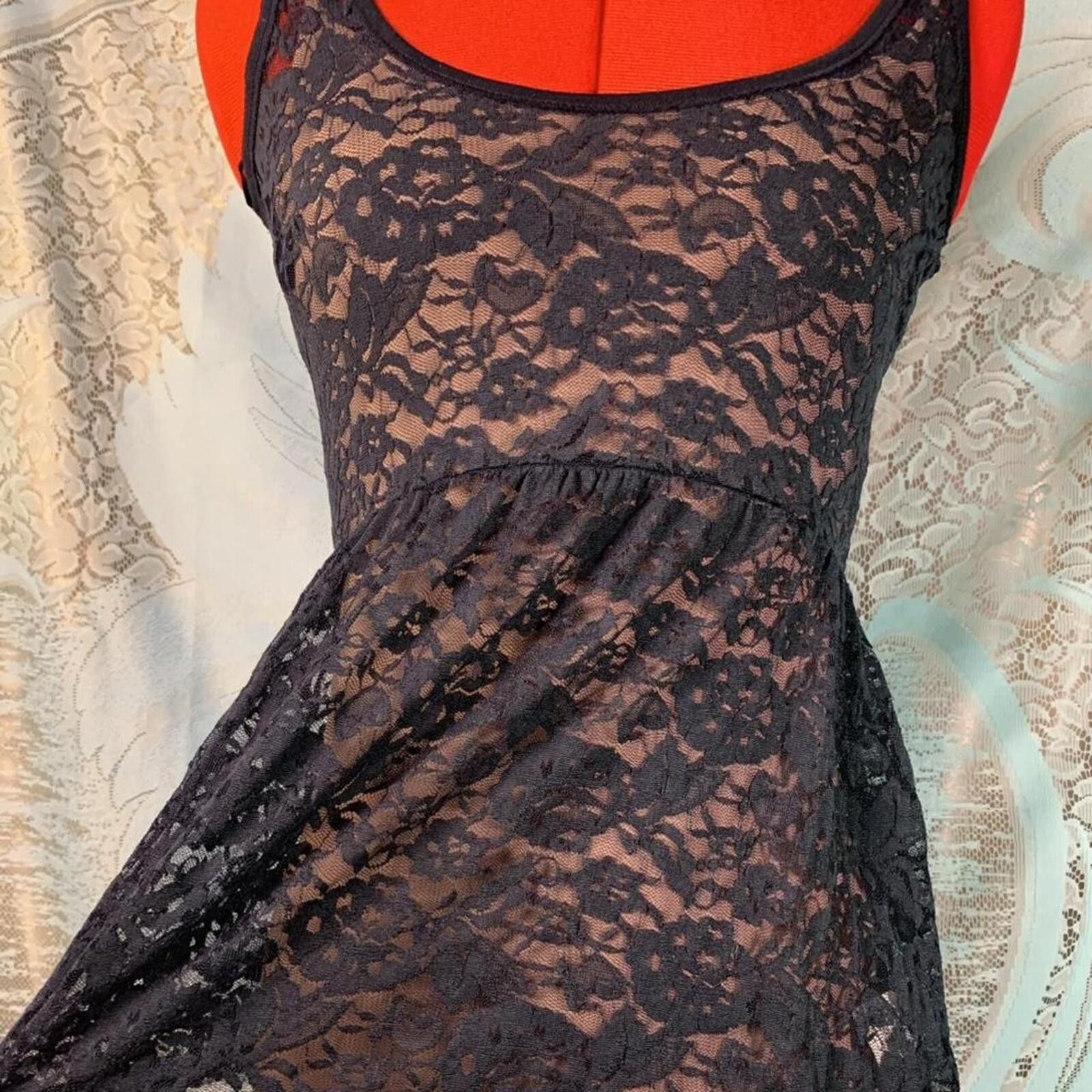 Aeropostale Babydoll navy lace whimsigoth coquette layering tank top! Size XS / US 0-2 / IT 36-38 - 1 Thumbnail
