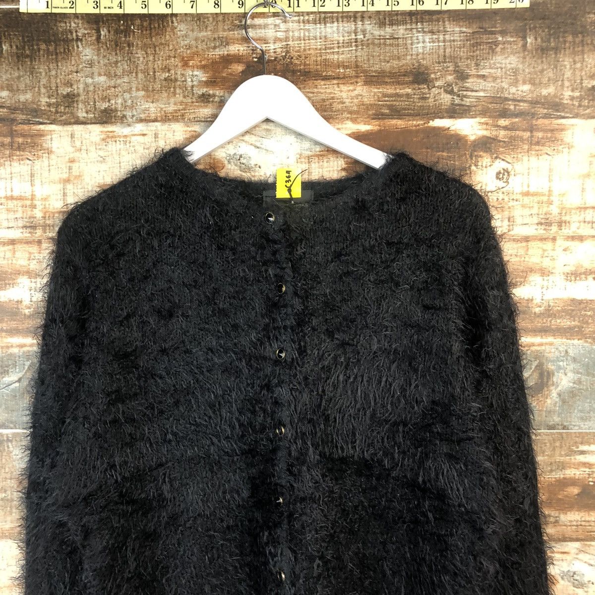 Japanese Brand DL HK Works London Black fur shaggy Mohair Knitwear #C364 Size M / US 6-8 / IT 42-44 - 2 Thumbnail