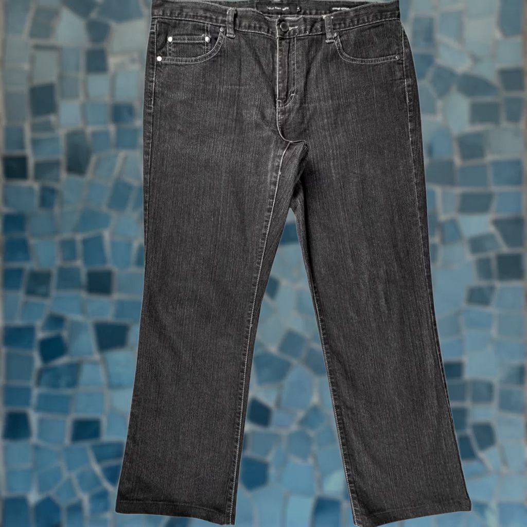 Calvin Klein Calvin Klein Bootcut Jeans Womens 14 Lowrise Black Charcoal Wash Jeans Grunge 90s Y2K Size 36" / US 14 / IT 50 - 1 Thumbnail