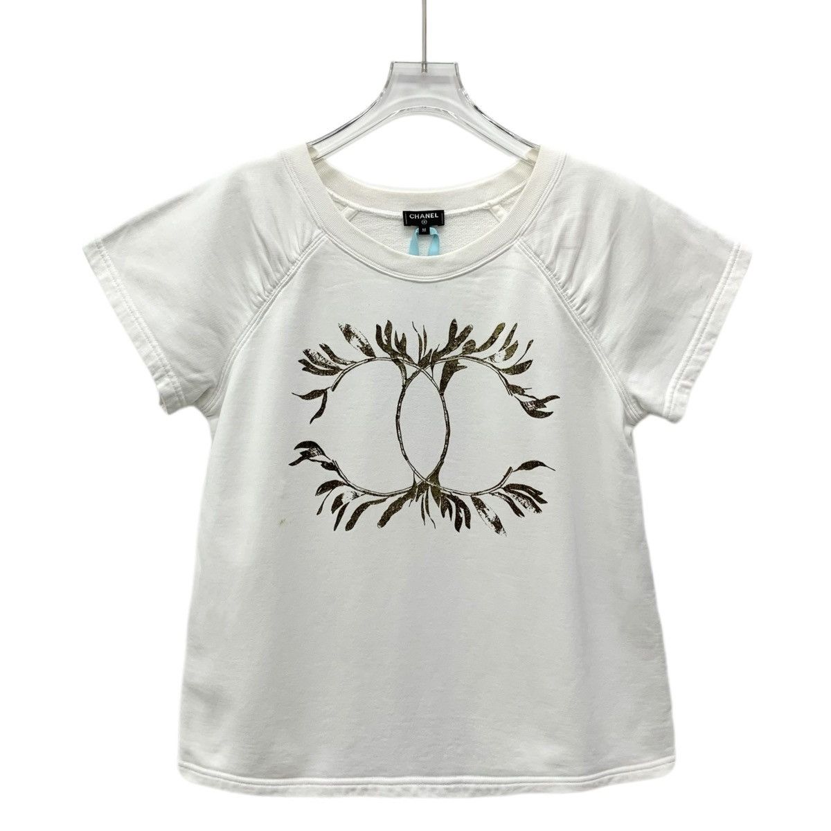 Chanel Chanel White Laurel Leaf Printed Short Sleeve T-shirt K26WX Size M / US 6-8 / IT 42-44 - 1 Thumbnail