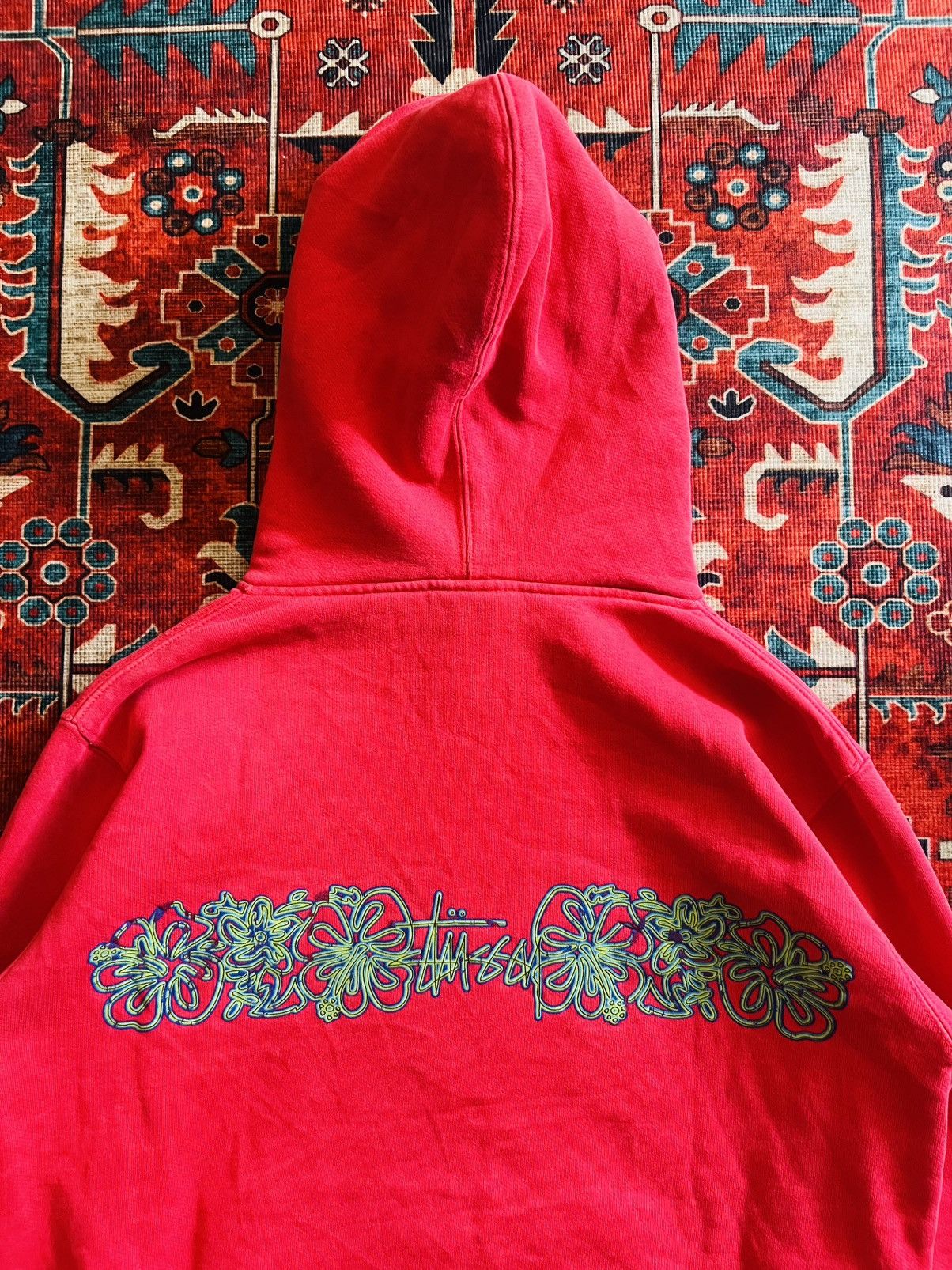 Stussy Vintage Stussy Tropical Hibiscus Pink Pullover Hoodie Size US S / EU 44-46 / 1 - 6 Thumbnail