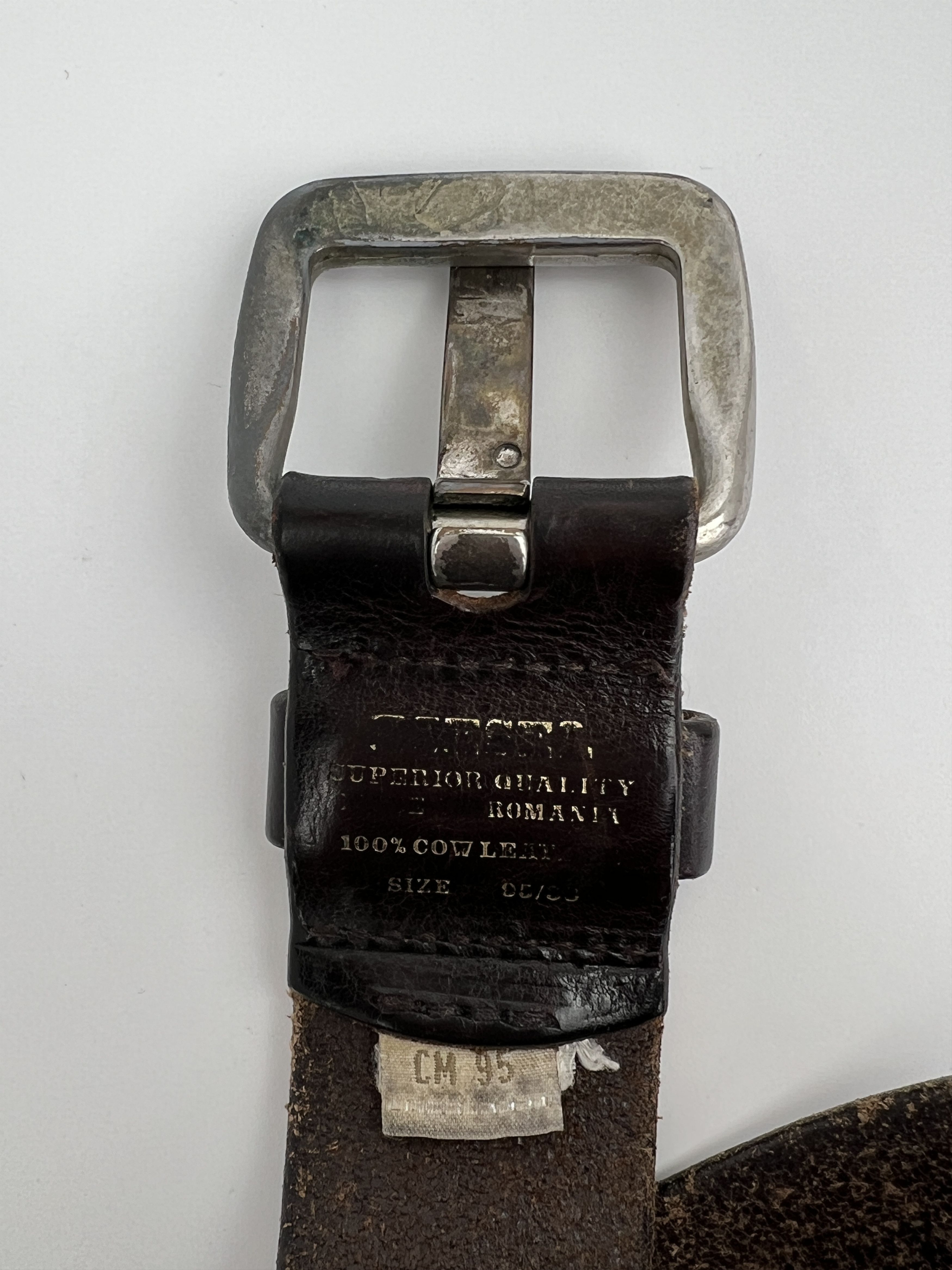 Diesel Vintage y2k Diesel Logo Buckle Brown Leather Belt Size ONE SIZE - 4 Thumbnail