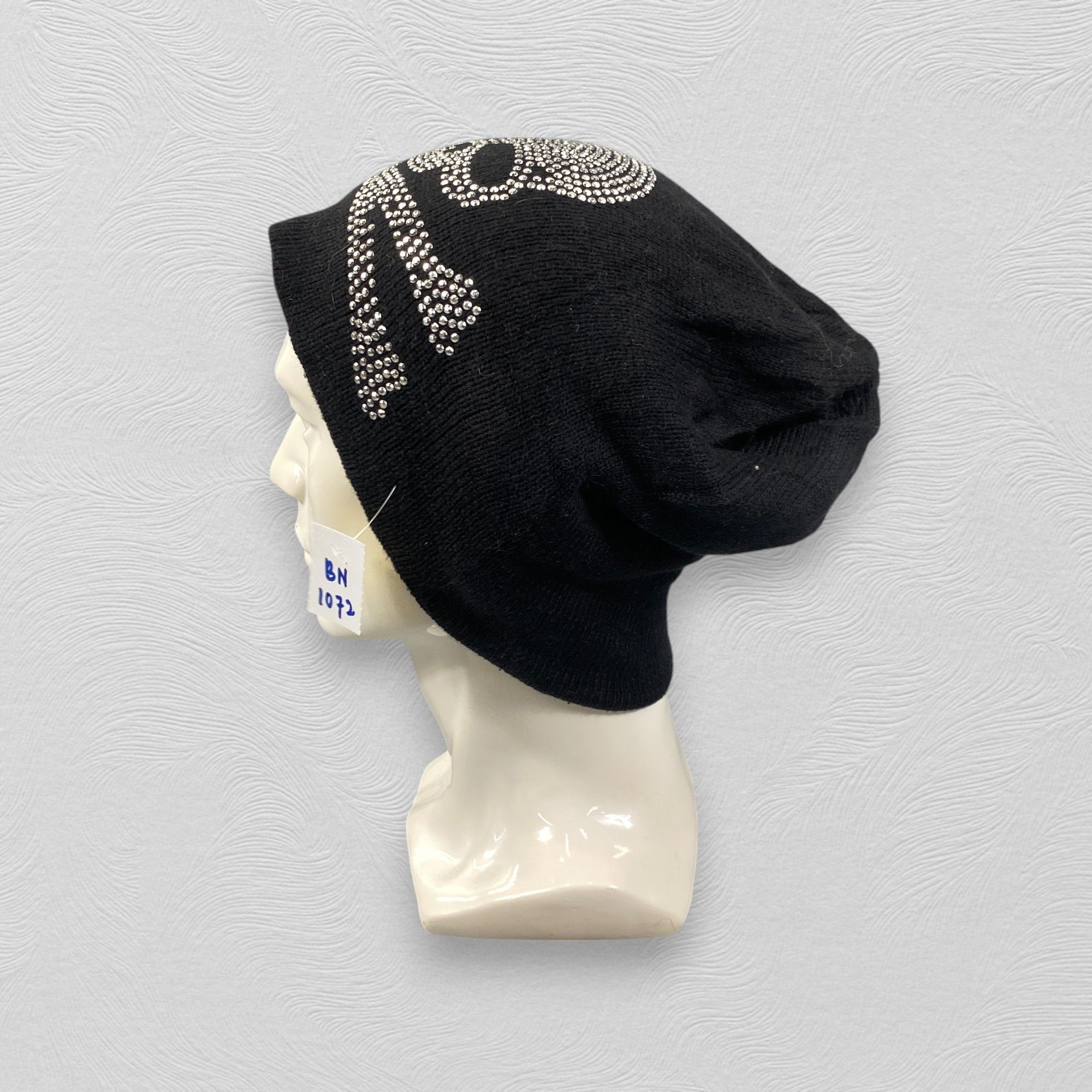 Japanese Brand Skull Diamond Slouchy Beanie Hat -BN1072 Size ONE SIZE - 1 Thumbnail