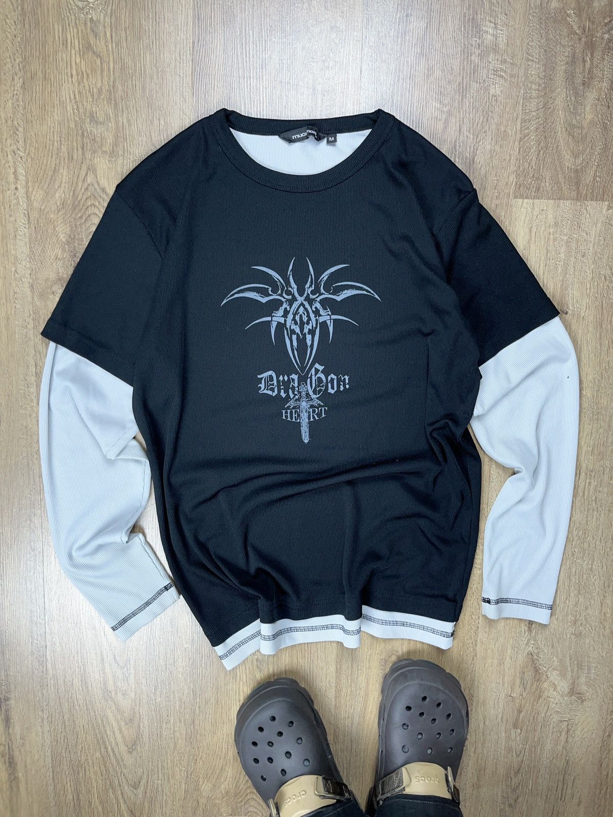 Other ➕opium tribal jersey long double sleeve t-shirt mesh y2k 