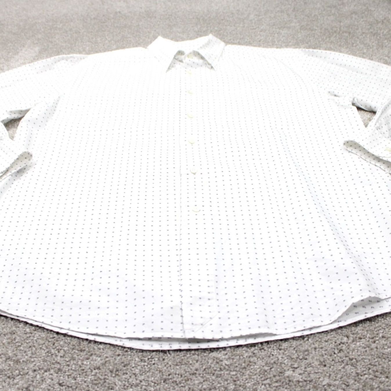Zanella Zanella Shirt Mens XL White Geometric Seersucker Cotton/Rayon L/S Button-Up Shirt Men’s XL White Geometric Pattern Size US XL / EU 56 / 4 - 3 Thumbnail