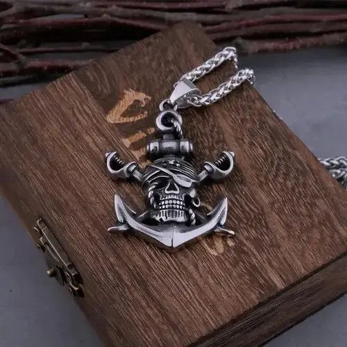VIBE Vintage Nordic Pirate Double Swords Necklace Size ONE SIZE - 6 Thumbnail