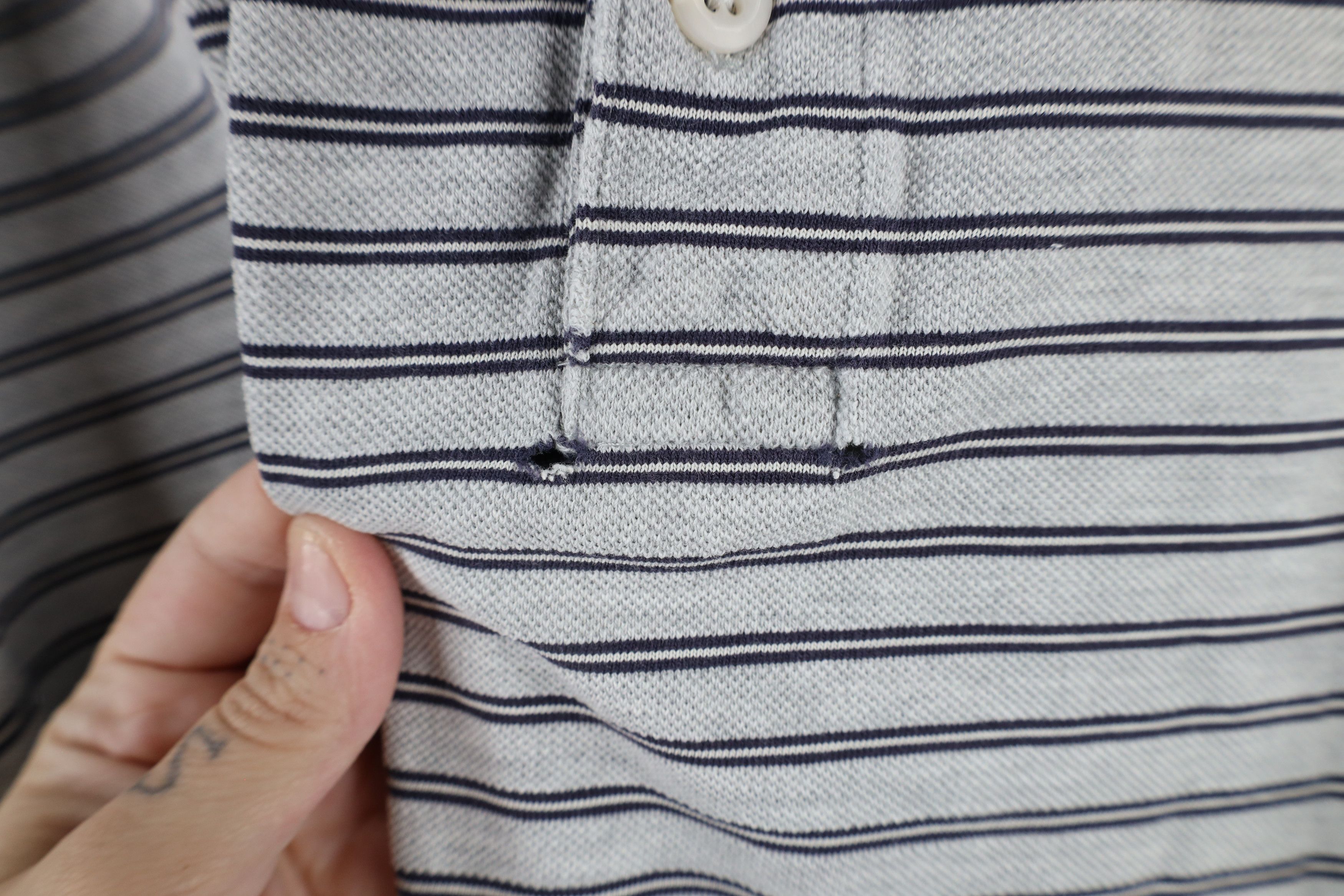 Eddie Bauer × Vintage Vintage 90s Eddie Bauer Knit Collared Golf Polo Shirt Gray Size US L / EU 52-54 / 3 - 8 Thumbnail