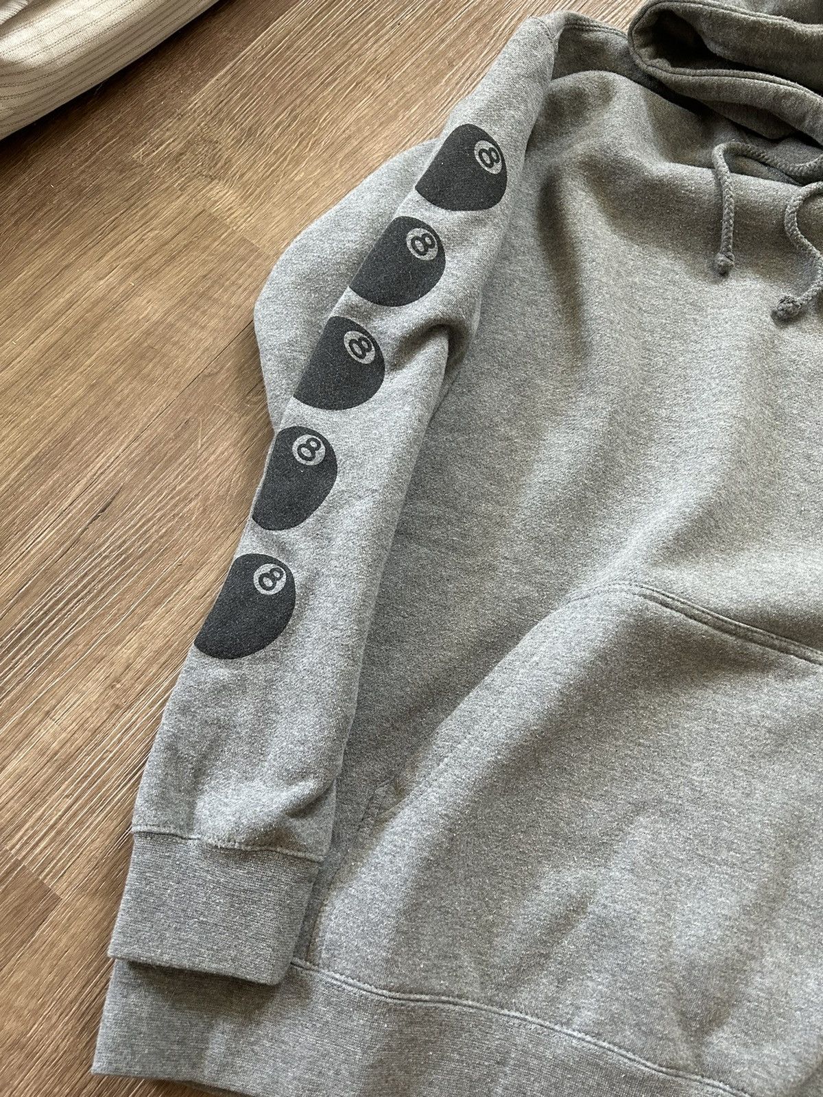 Stussy Stussy 8 Ball Script Hoodie Heather Grey XL 2013 Size US XL / EU 56 / 4 - 3 Thumbnail