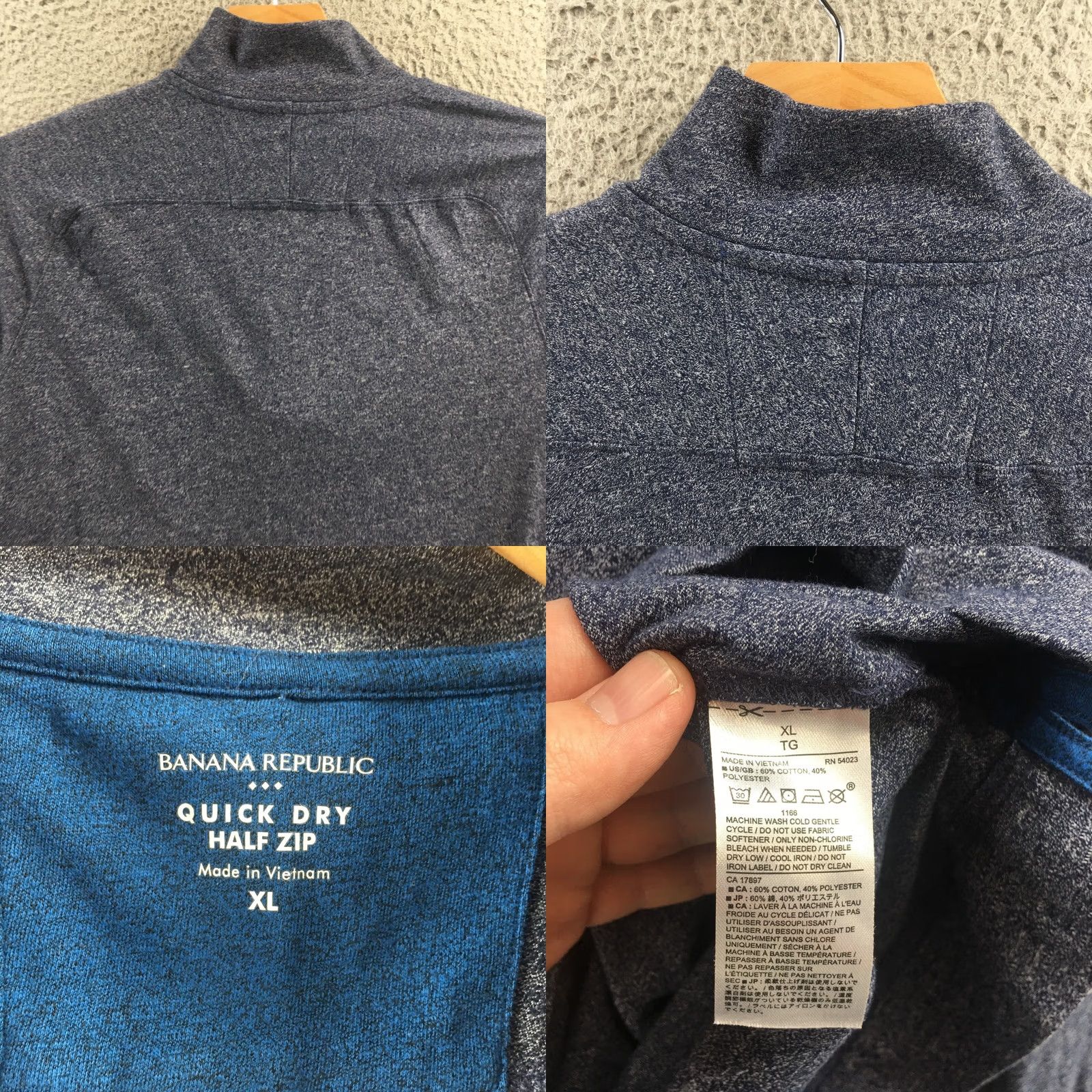 Banana Republic Banana Republic Quick Dry Half Zip Sweater Mens XL Blue Mock Neck Long Sleeves Size US XL / EU 56 / 4 - 8 Thumbnail