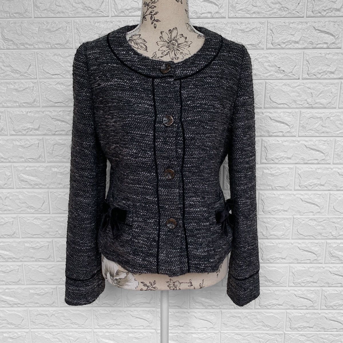 Other FRANCO FERRARO MILANO WOOL TWEED CARDIGAN JACKET Size S / US 4 / IT 40 - 2 Thumbnail