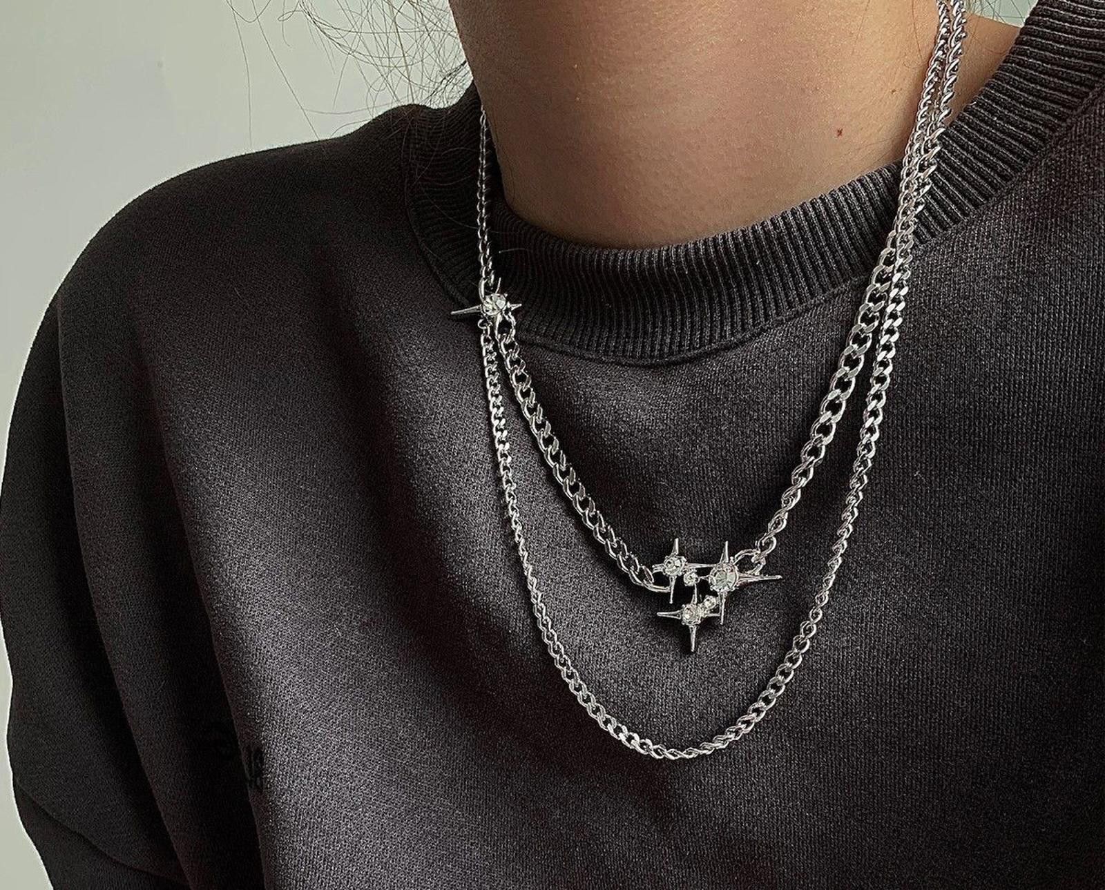 Jewelry y2k Star Layered Necklace Size ONE SIZE - 1 Thumbnail