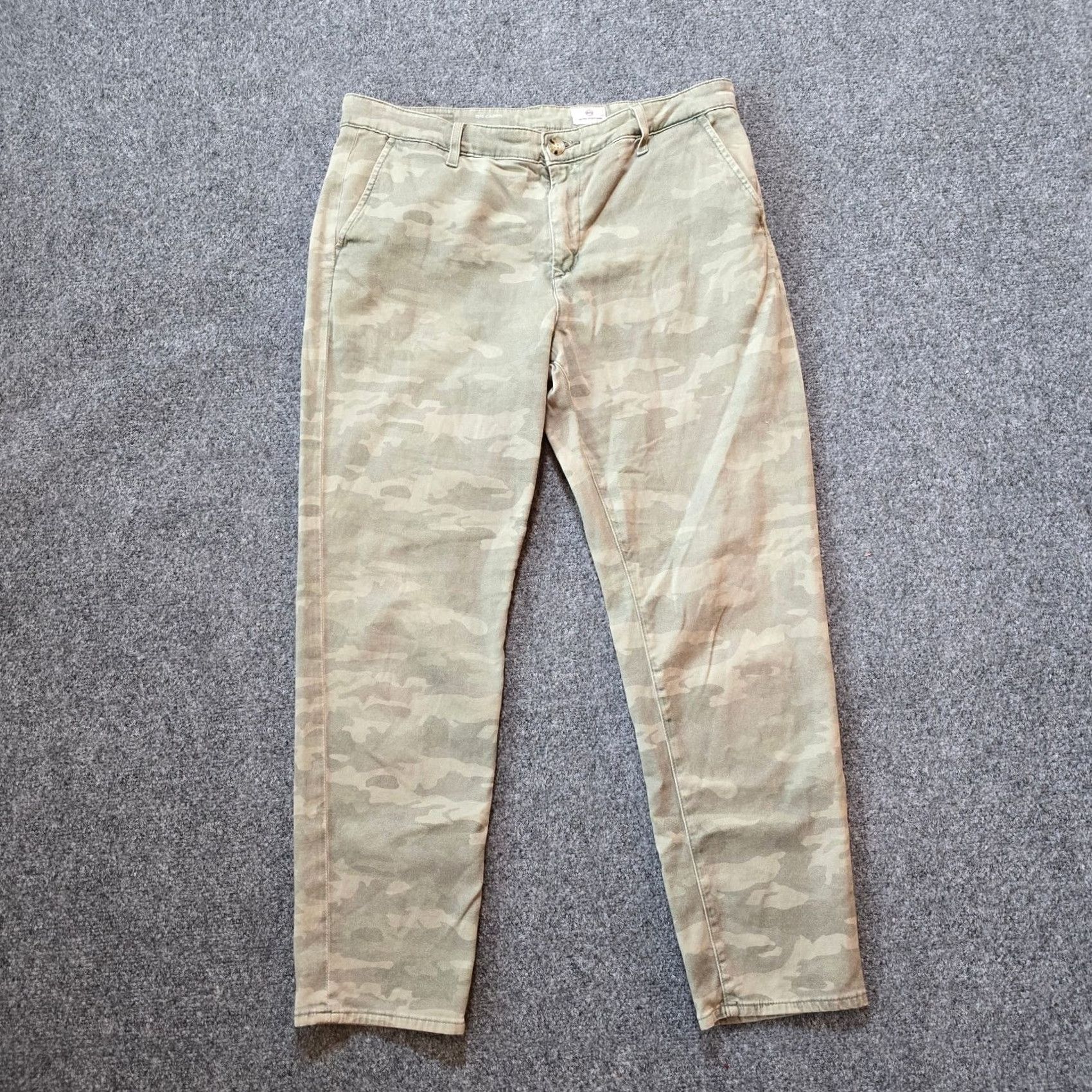 Vintage AG Adriano Goldschmied Pants Womens 31 Green Camo The Caden Legging Stretch Slim Skinny Casual Jegging Zip Size 24" / US 00 / IT 34 - 2 Thumbnail