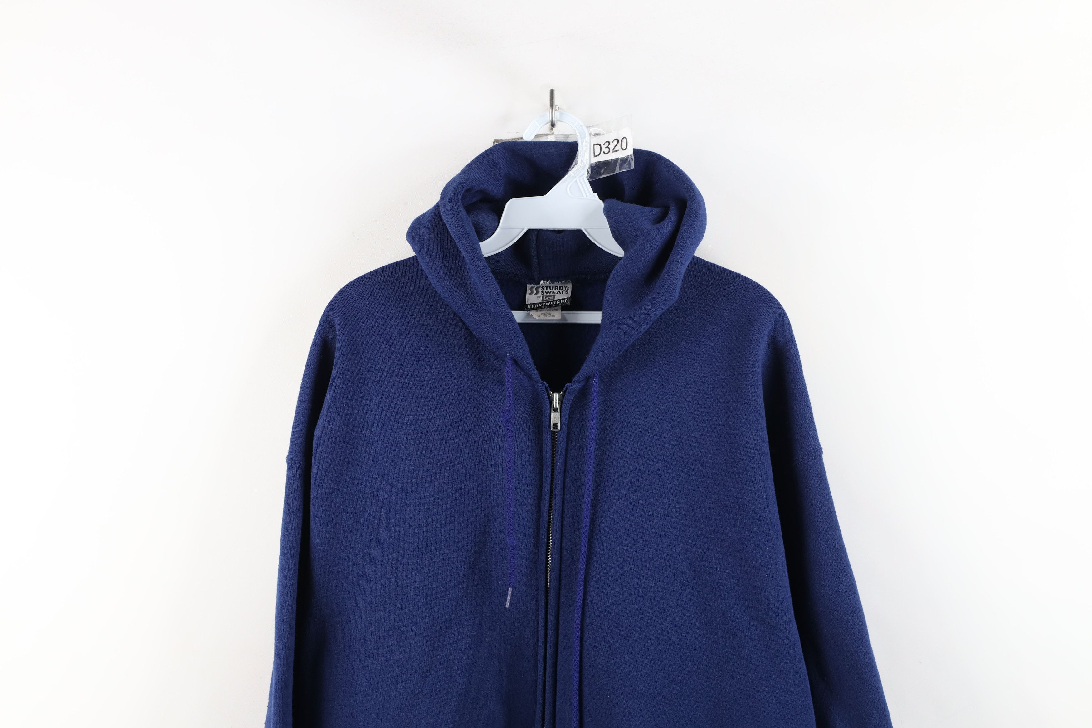 Vintage Vintage 90s Streetwear Heavyweight Full Zip Hoodie Blue USA Size US XL / EU 56 / 4 - 2 Thumbnail