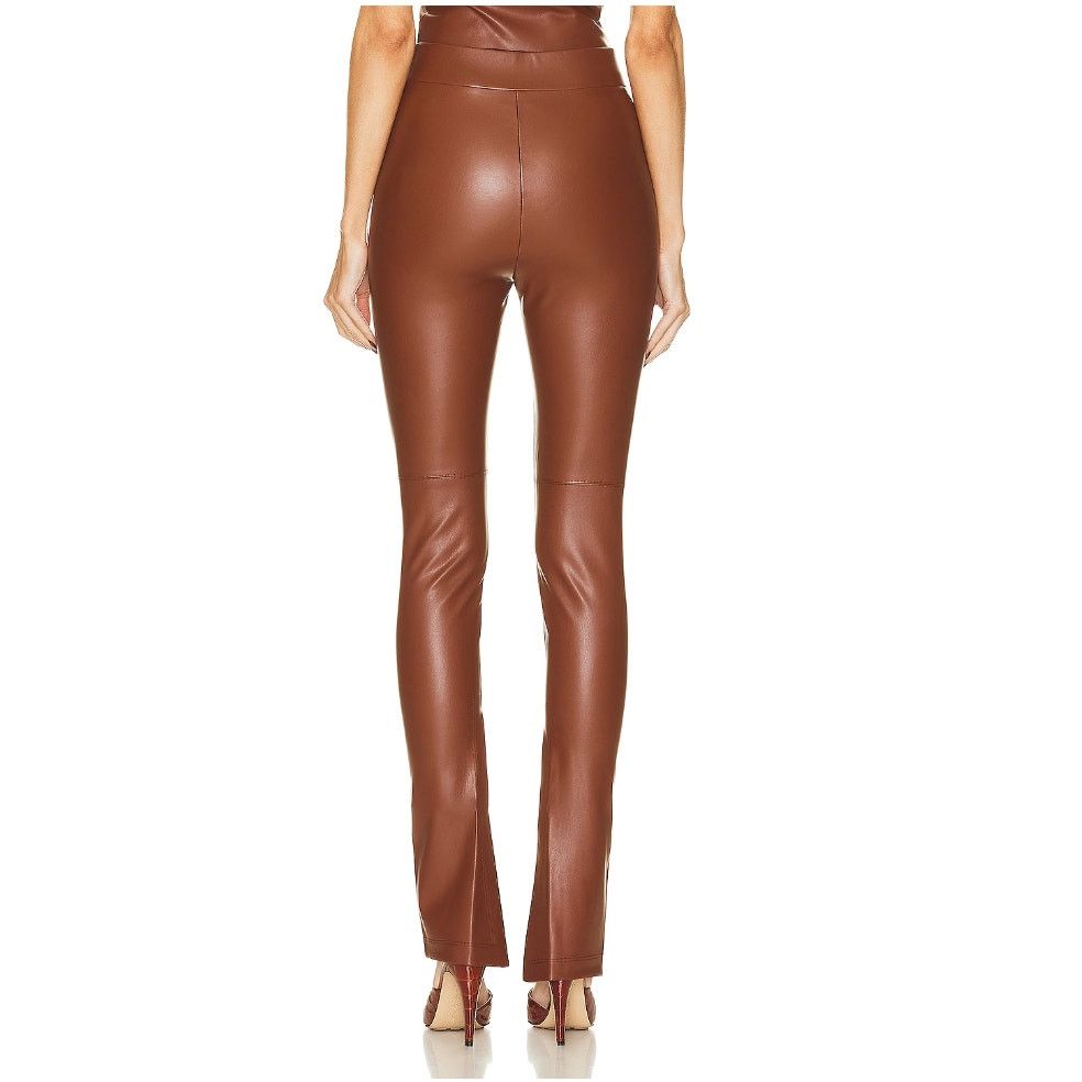 Designer ALIX NYC Carlisle Faux Leather Pant in Cinnamon Brown XS Size 25" / US 0 / IT 36 - 5 Thumbnail
